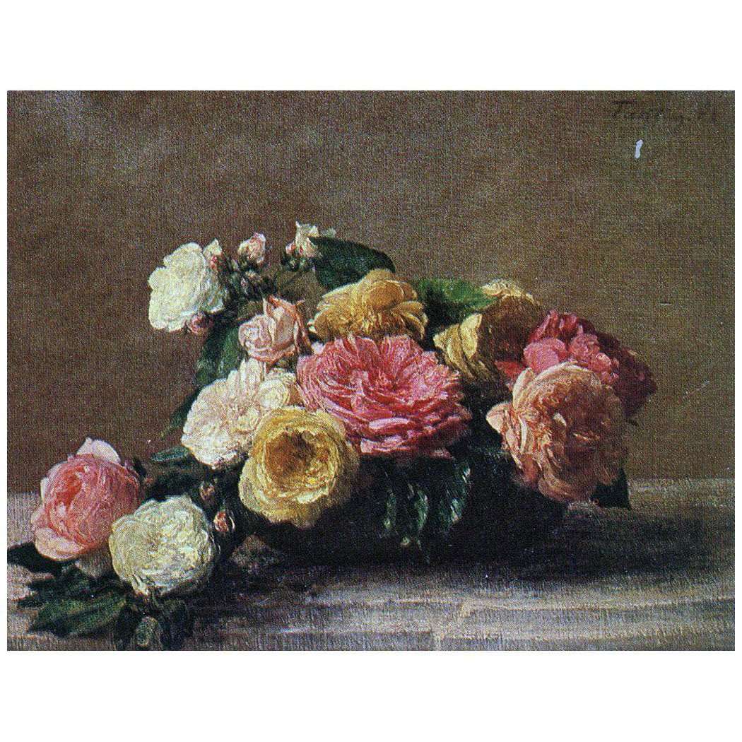  -Henri Fantin-Latour. Roses dans un bol. 1882. Musee dOrsay