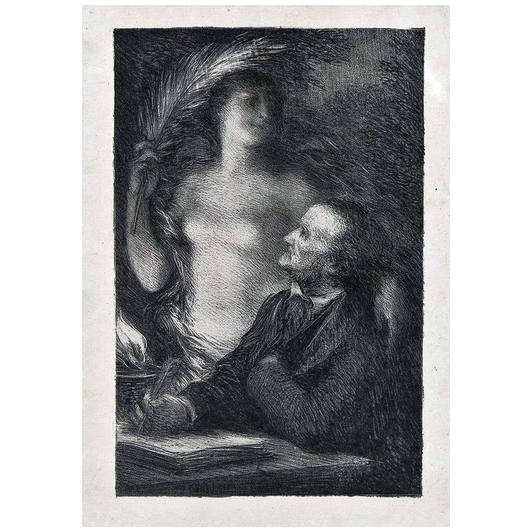  -Henri Fantin-Latour. Muse. 1886. Litographie. Hermitage