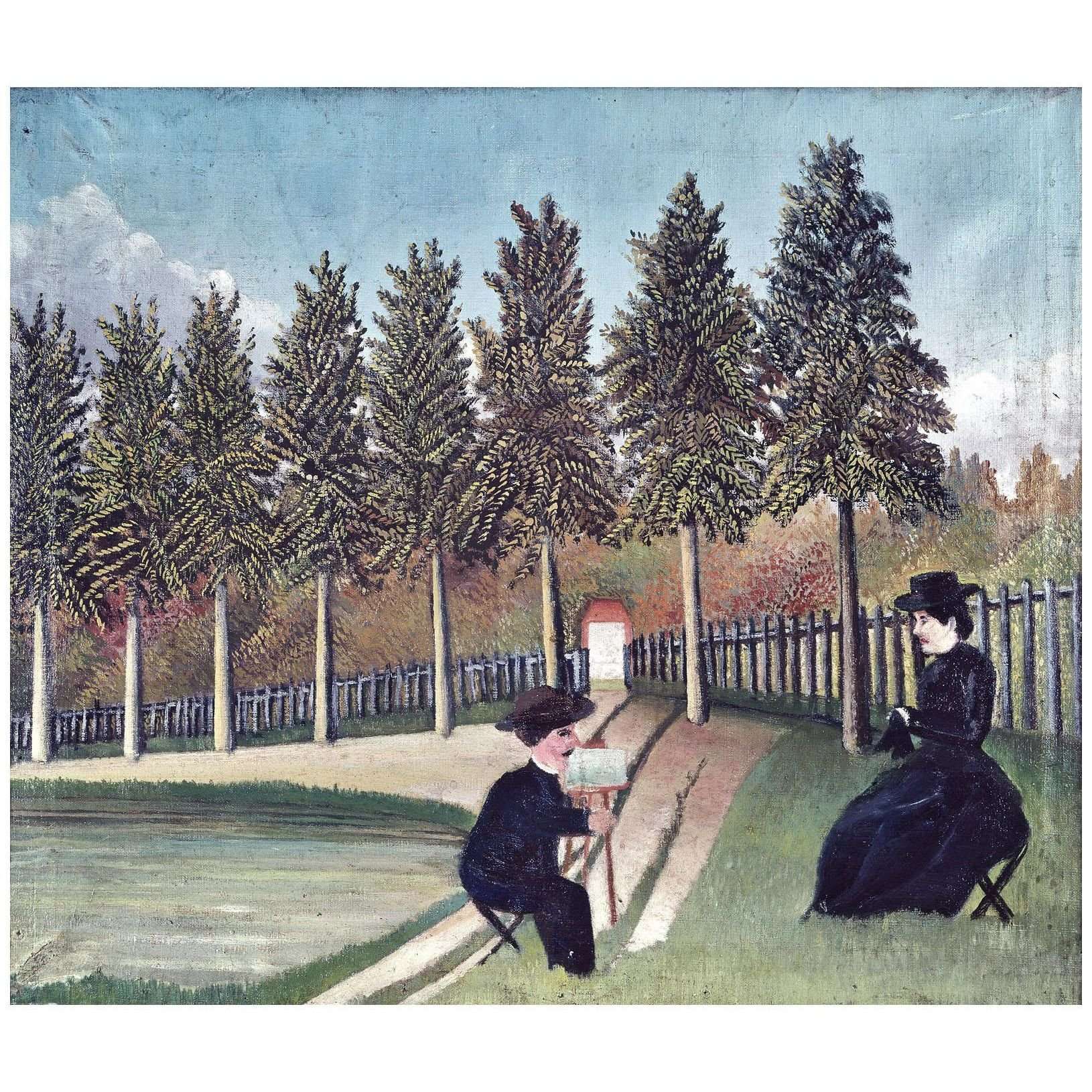 Henri Rousseau. Le Pentre et son mod?le. 1900. Centre Pompidou