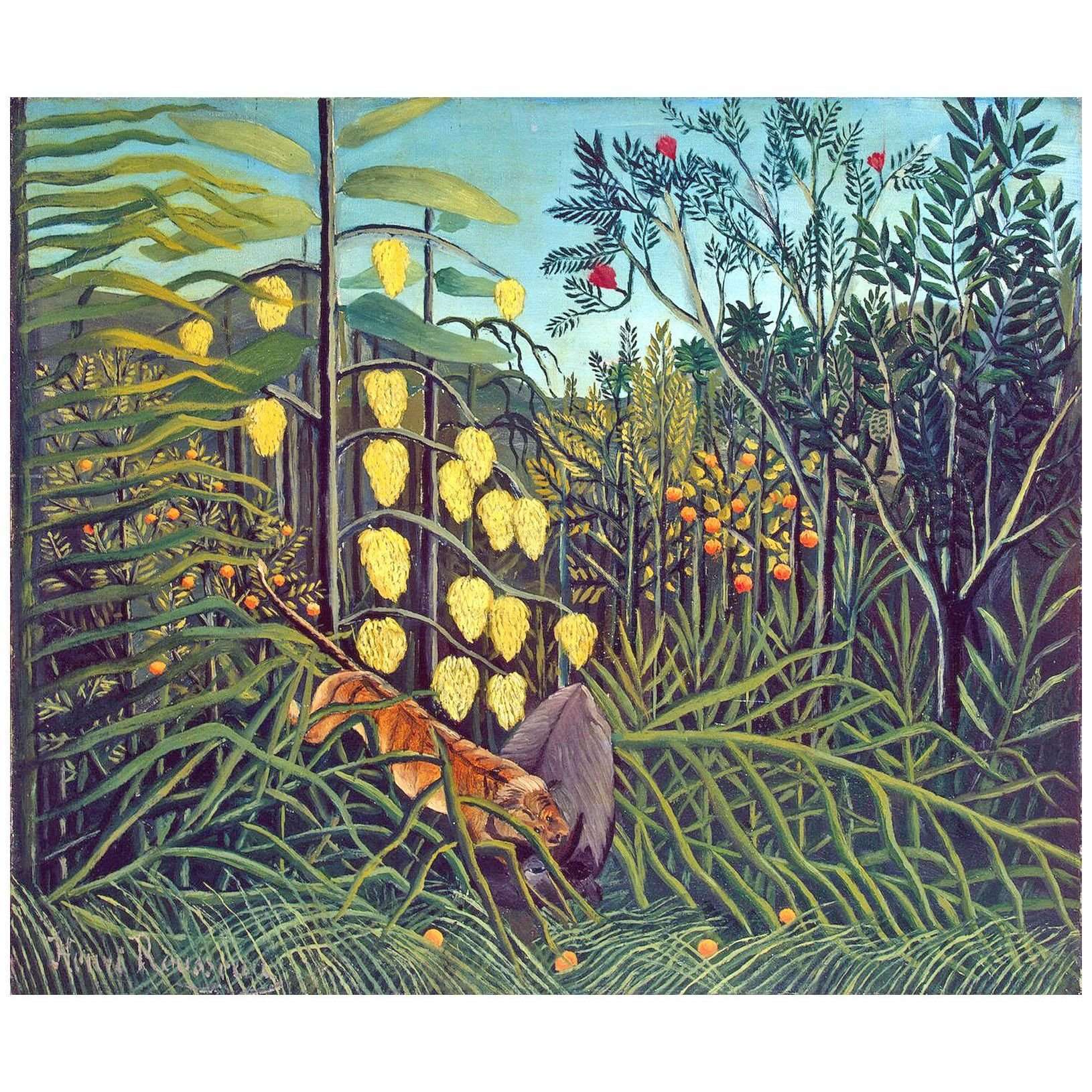  Henri Rousseau. Combat de tigre et de buffle. 1908. Hermitage Museum