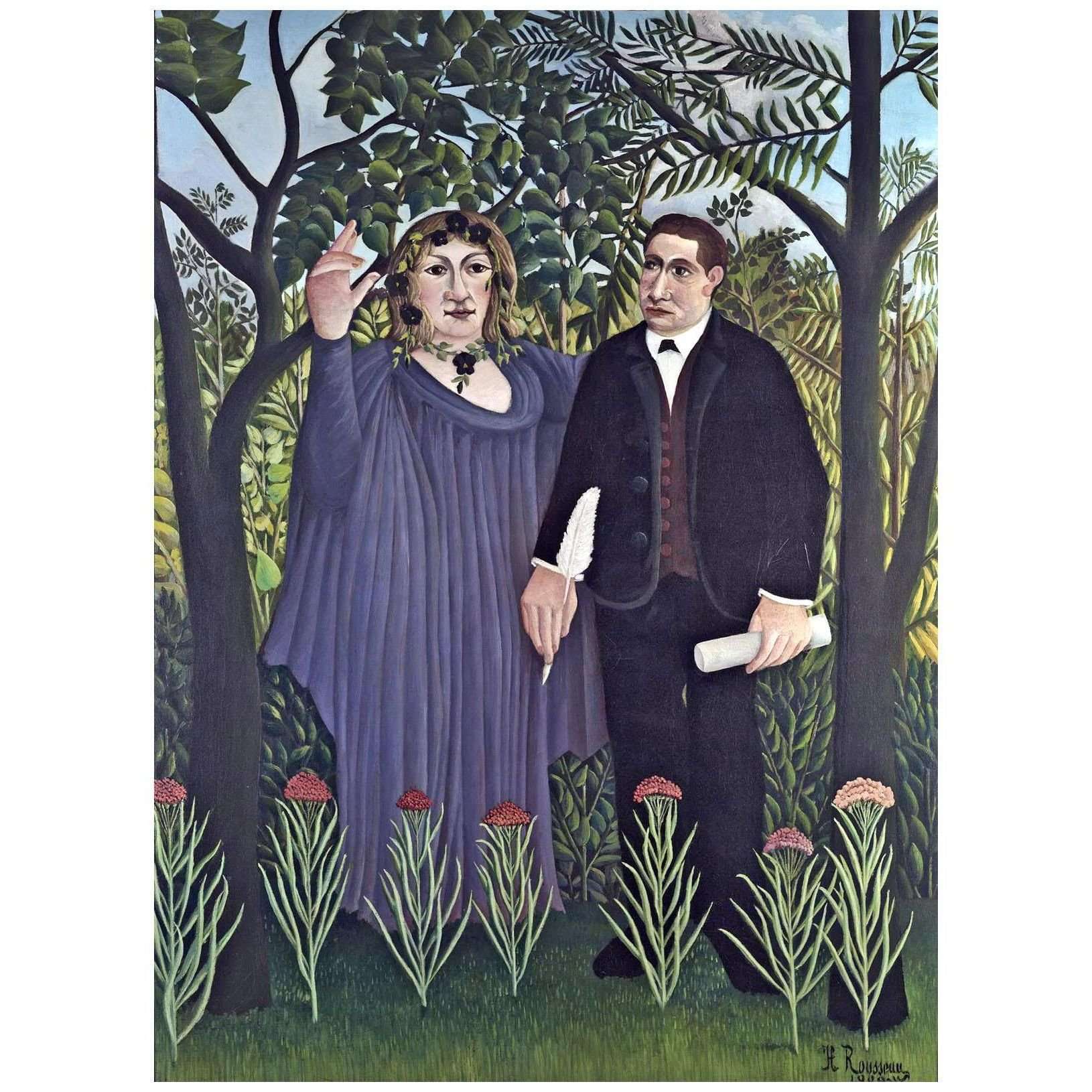  Henri Rousseau. La Muse inspirant le po?te. 1909. Pushkin Museum