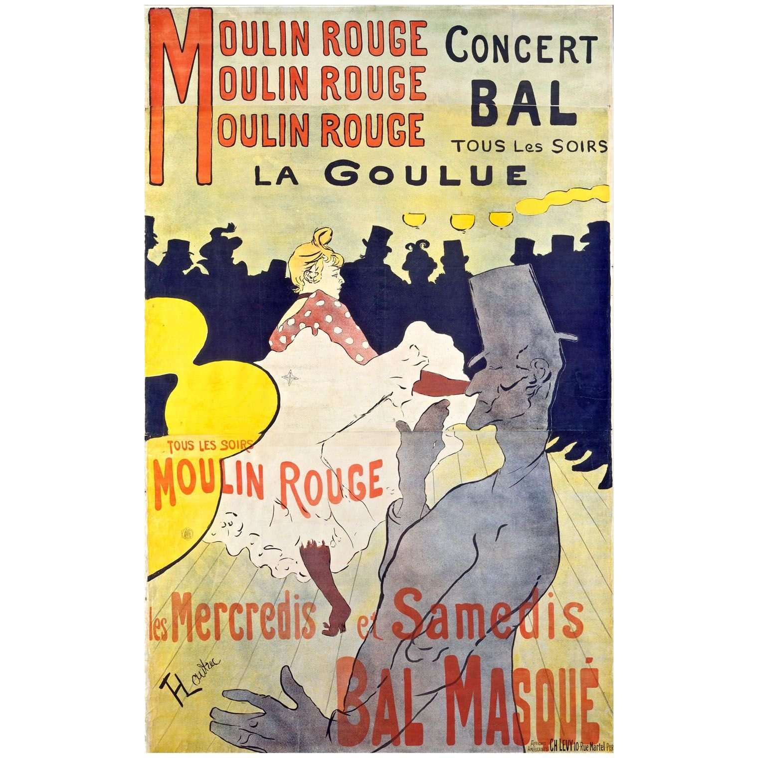  M   --Henri de Toulouse-Lautrec. Moulin Rouge: La Goulue. 1891. Metropolitan Museum NY