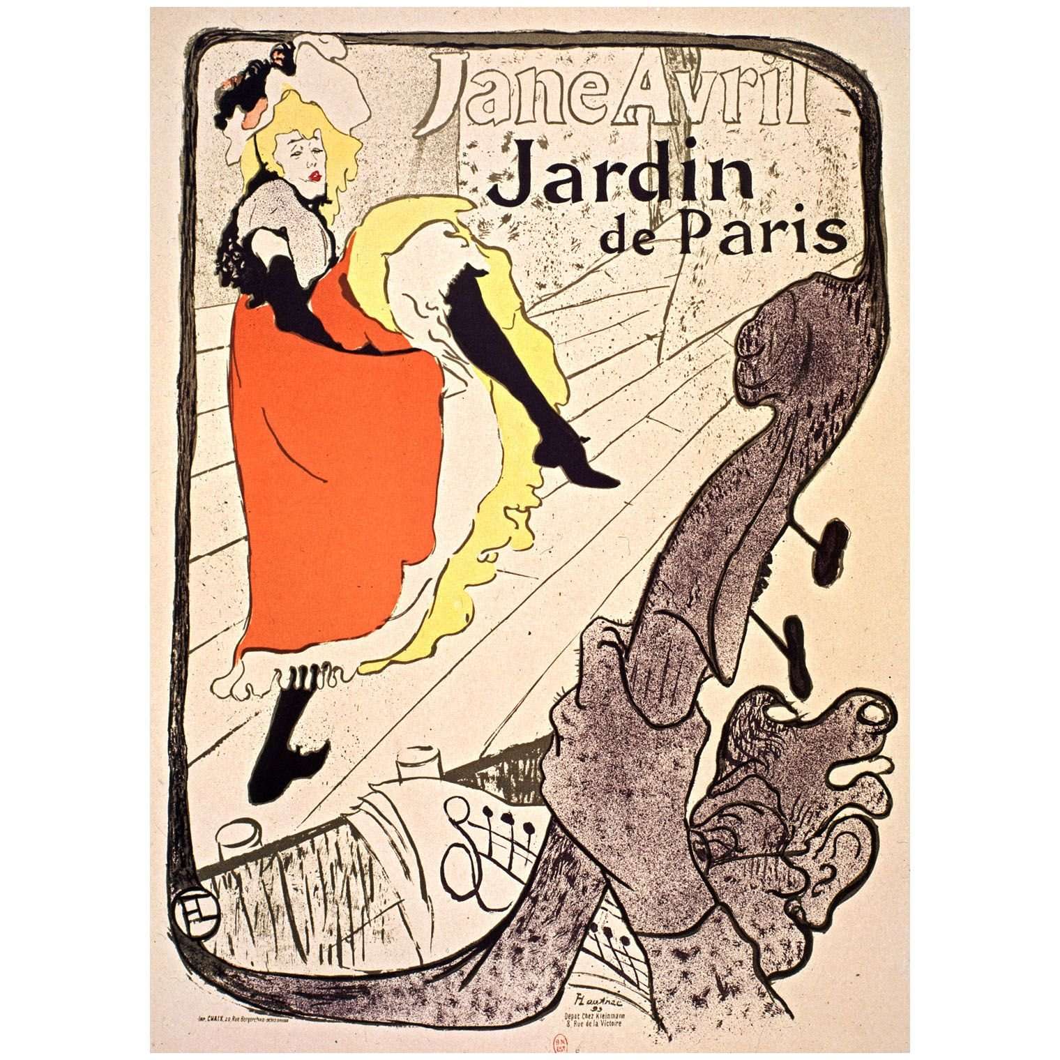  M   --Henri de Toulouse-Lautrec. Jane Avril. Jardin de Paris. 1893. Musee Toulouse-Lautrec