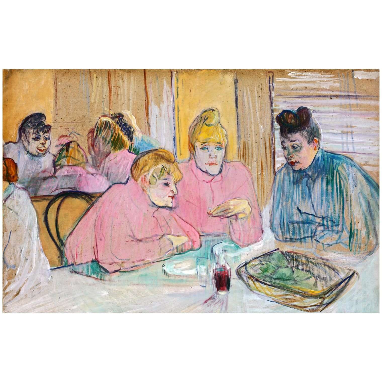  M   --Henri de Toulouse-Lautrec. Ces Dames au r?fectotie. 1893. Museum of Fine Arts, Budapest