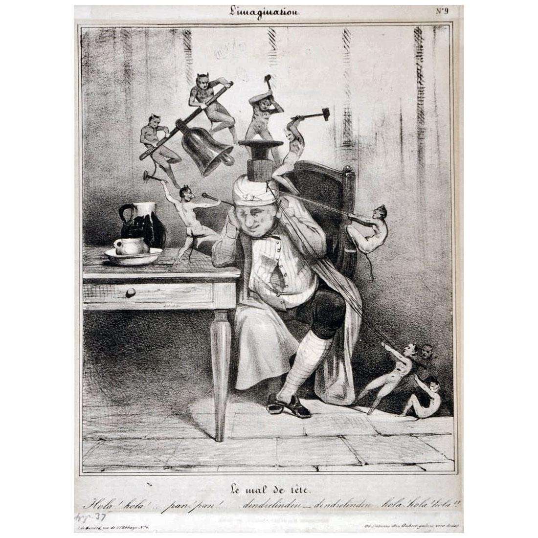  Honore Daumier. Le mal de tete. 1833. Llithographie