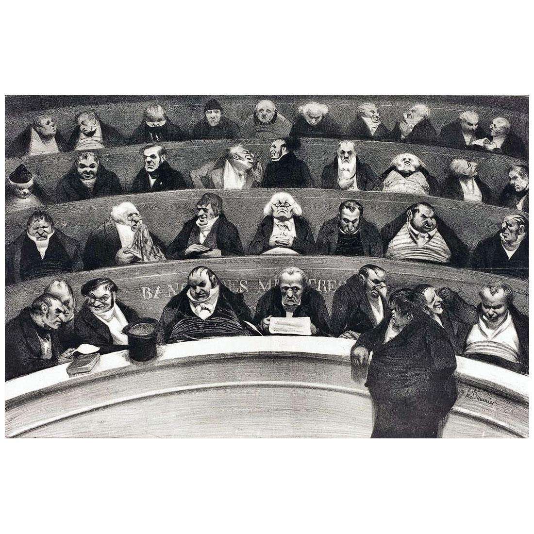  Honore Daumier. Le ventre legistatif. 1834. Llithographie