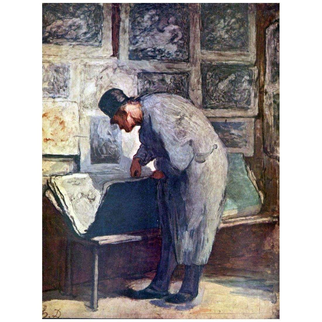  Honore Daumier. Amateur de gravures. 1860. Philadelphia Museum of Art