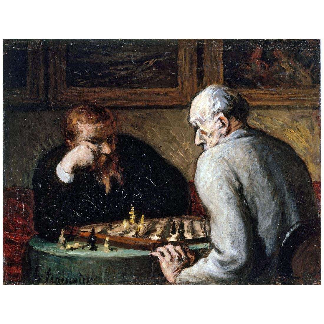  Honore Daumier. Les joueurs dechecs. 1863-1867. Petit Palais, Paris
