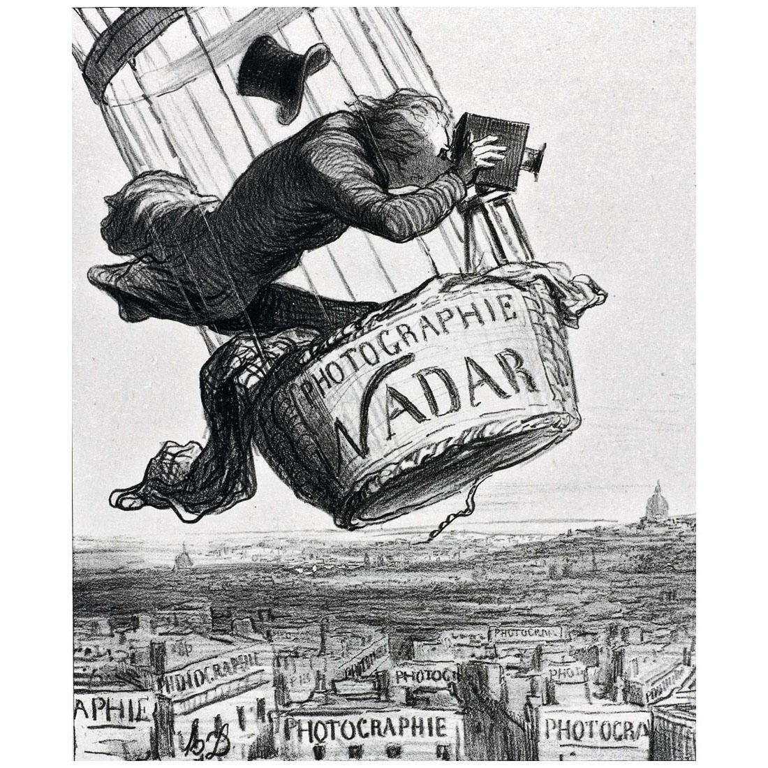  Honore Daumier. Nadar elevant la Photographie a la hauteur de lArt. 1869
