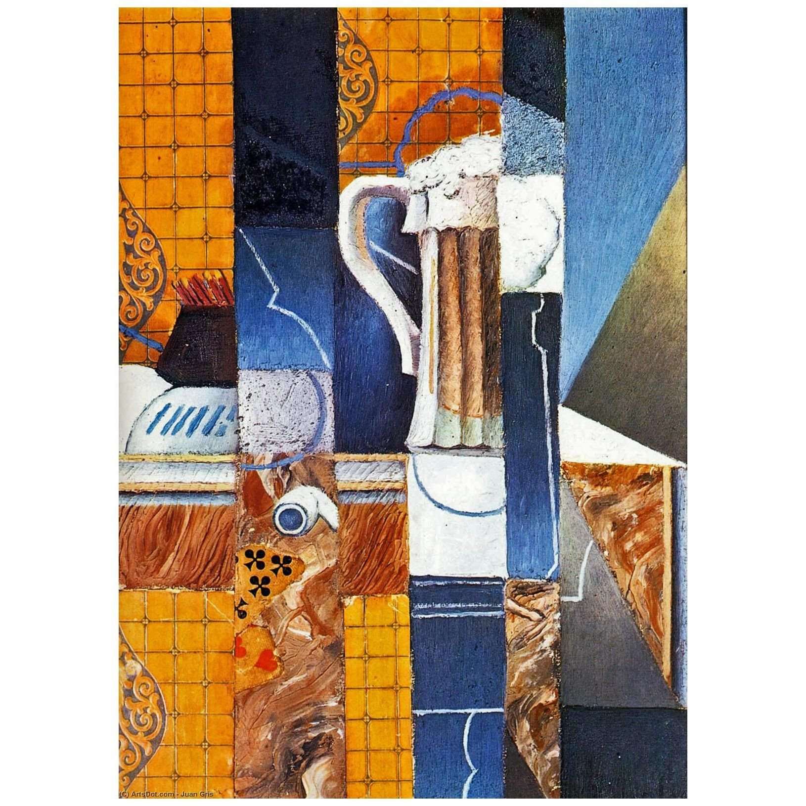  Juan Gris. Verre de Bi?re et Cartes ? Jouer. 1913. Columbus Museum of Art
