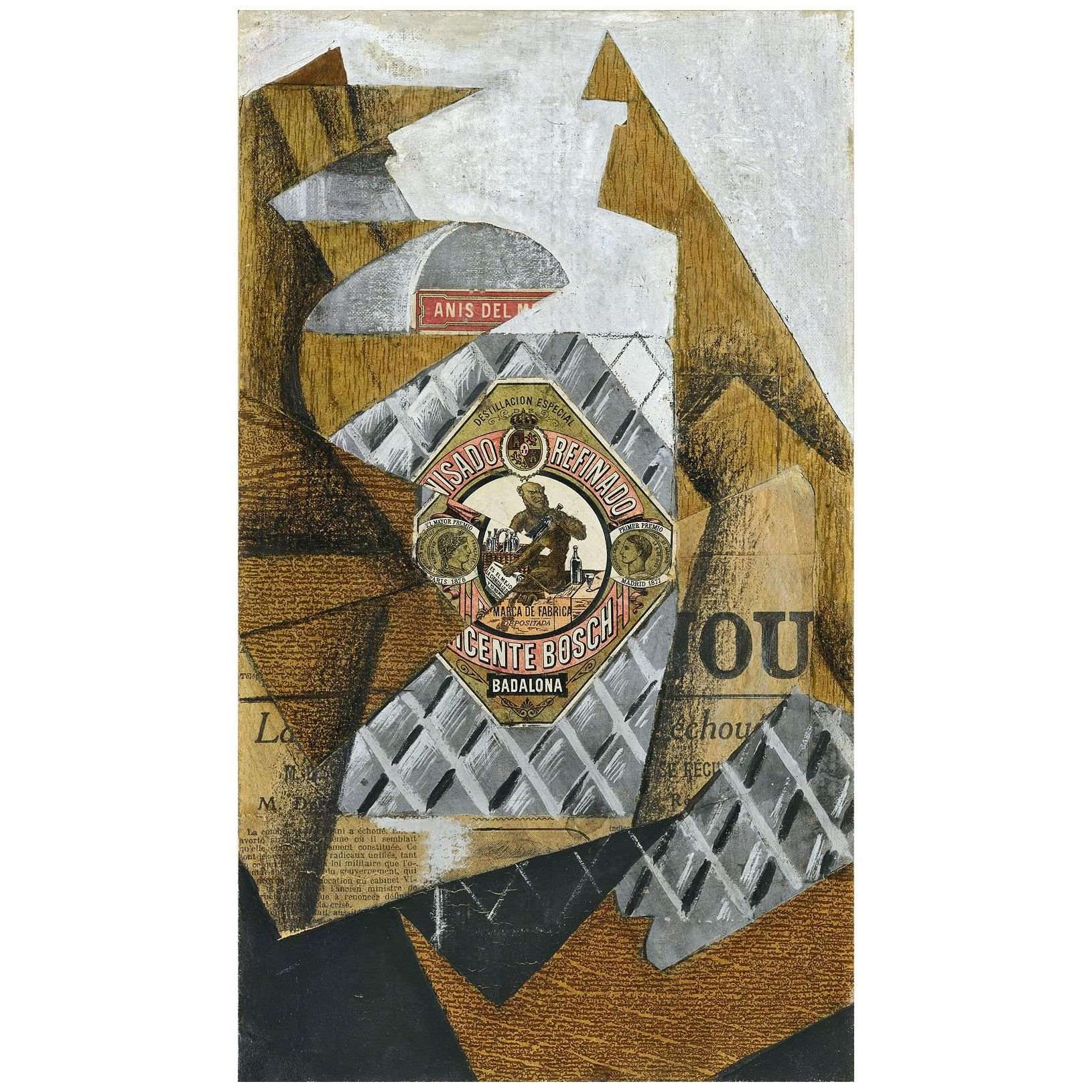  Juan Gris. La bouteille d'anis. 1914. Museo de Reina Sofia Madrid