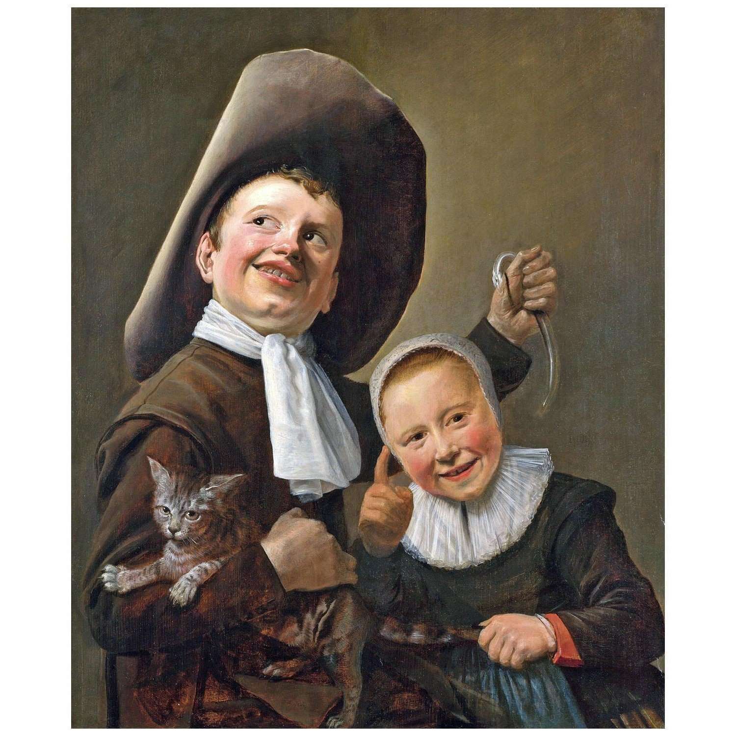  Judith Leyster. A Boy and a Girl with a Cat. 1635. National Gallery London