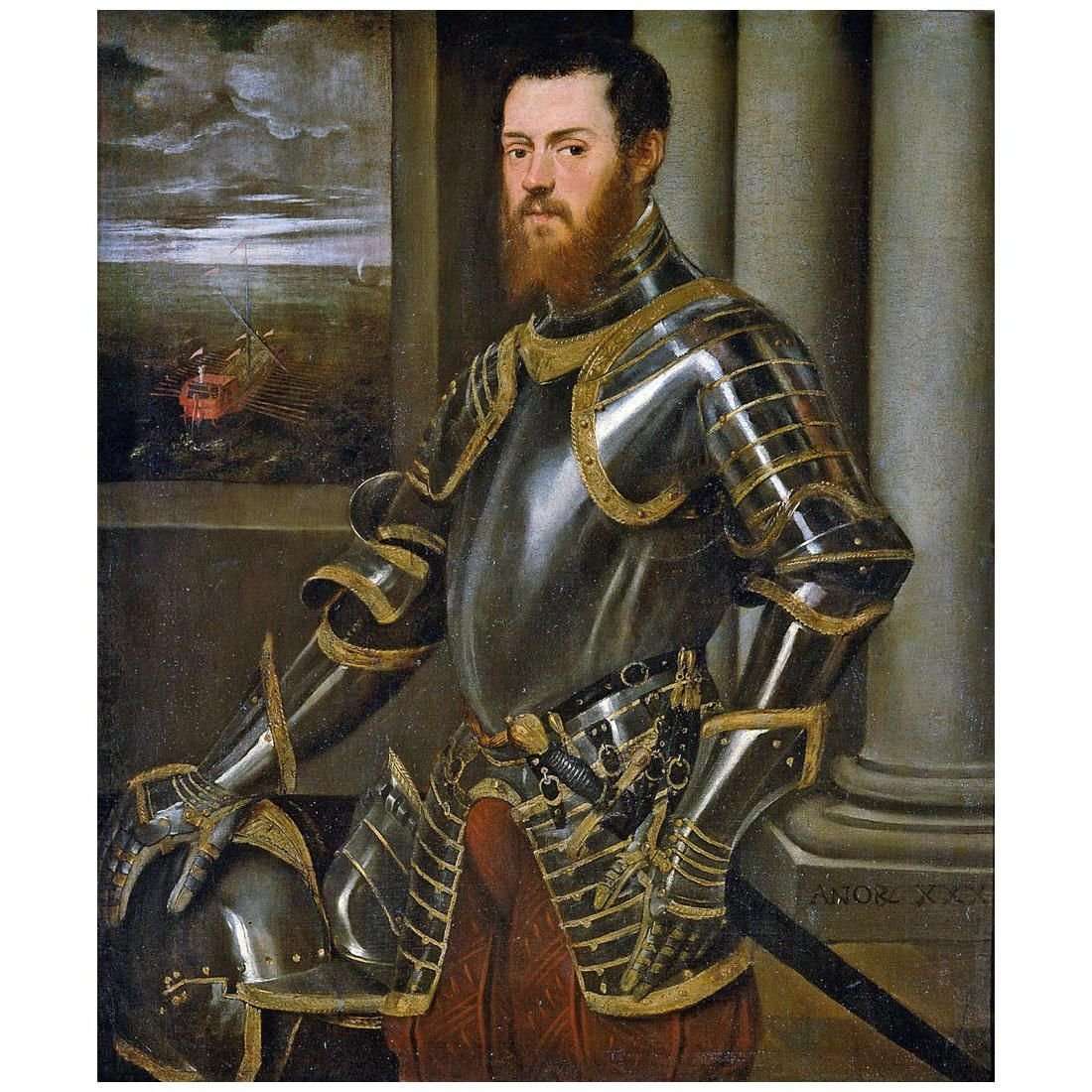   ()Tintoretto. Ritratto di un uomo in armature. 1555-1560. KHM, Wien