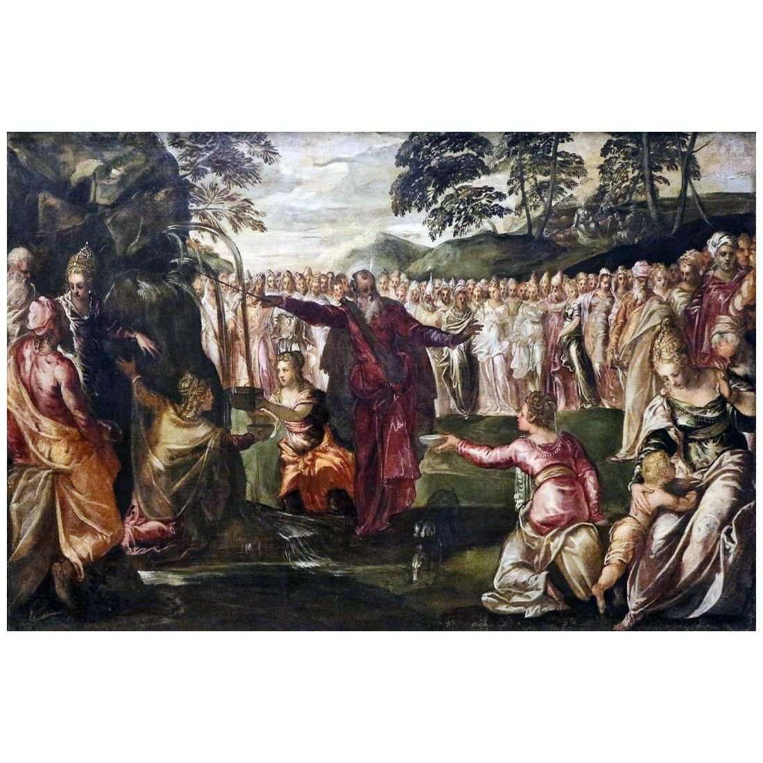   ()Tintoretto. Mose colpisce la roccia. 1555-1570. Stadel Museum, Frankfurt