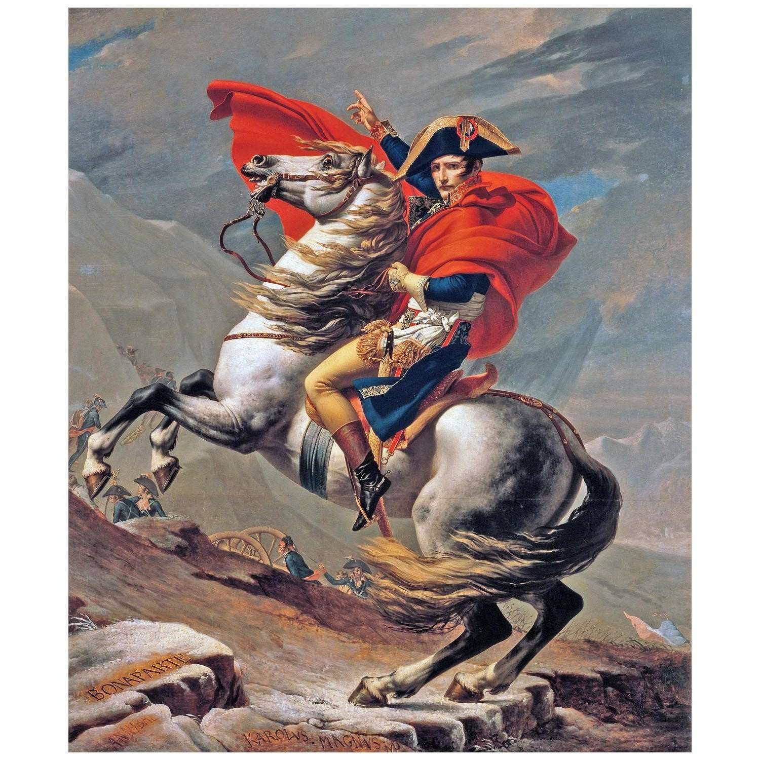   Jacques Louis David. Bonaparte franchissant le Saint-Bernard. 1803. Belvedere Wien
