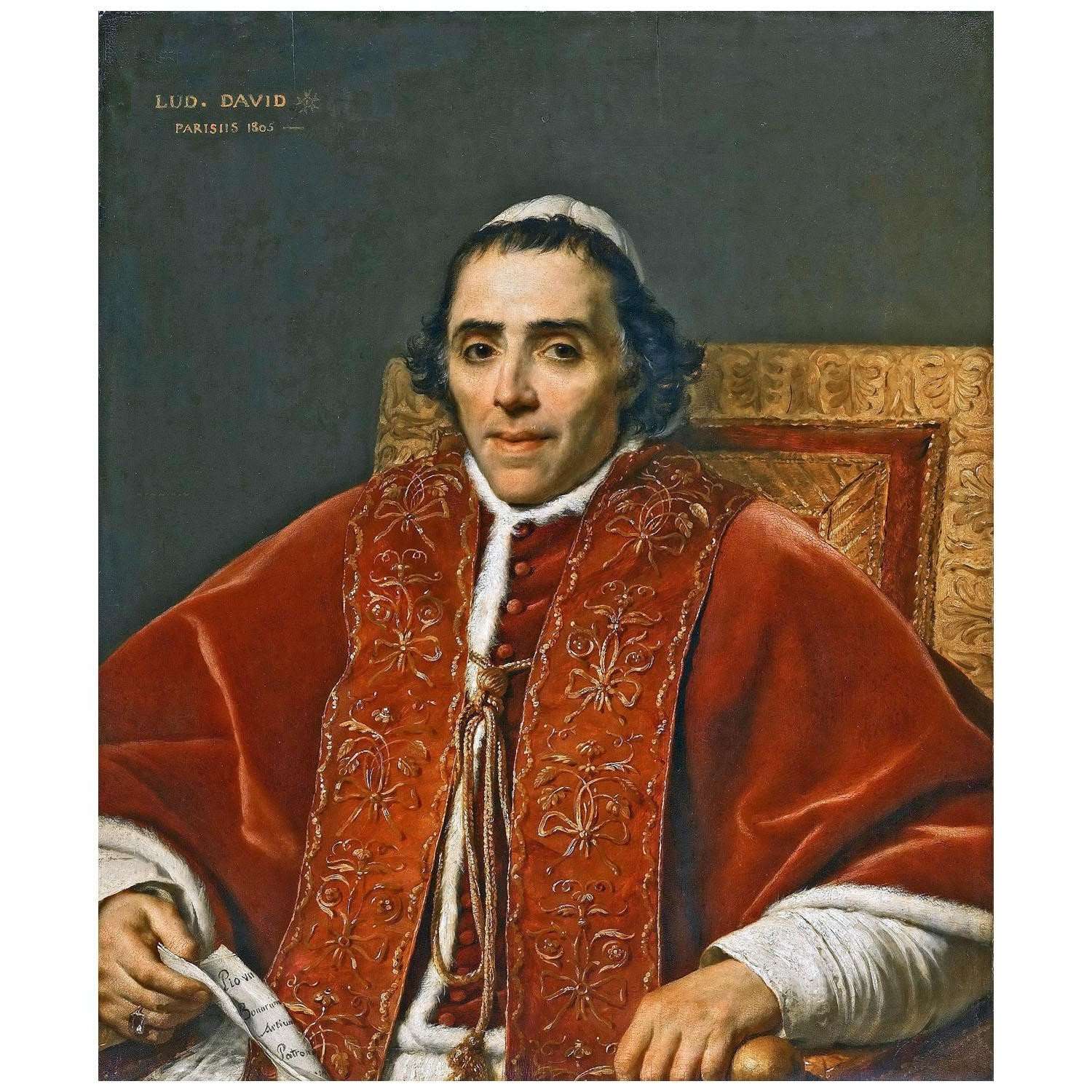   Jacques Louis David. Portrait de pape Pie VII. 1805. Musee du Louvre
