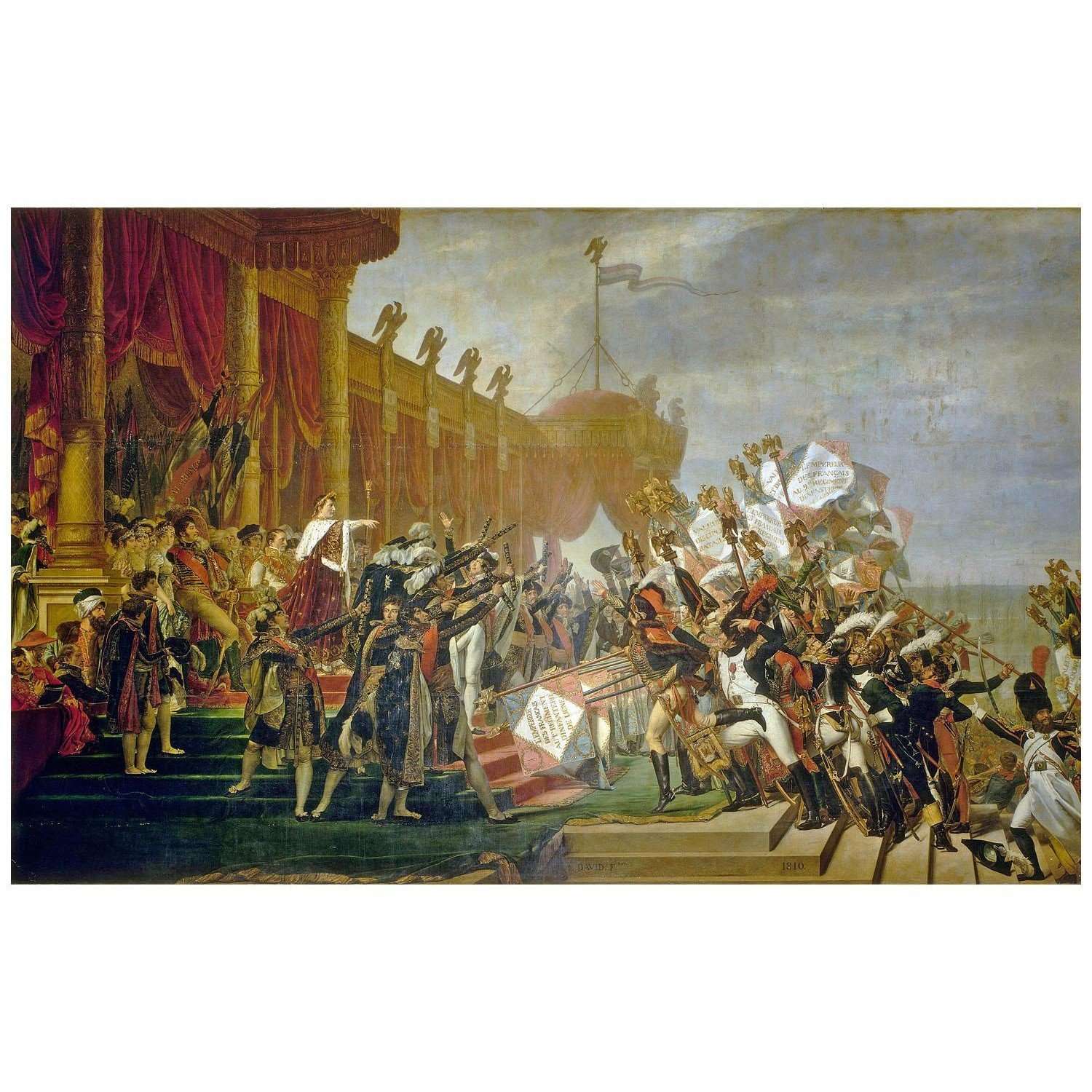   Jacques Louis David. La distribution des aigles. 1810. Chateau de Versailles