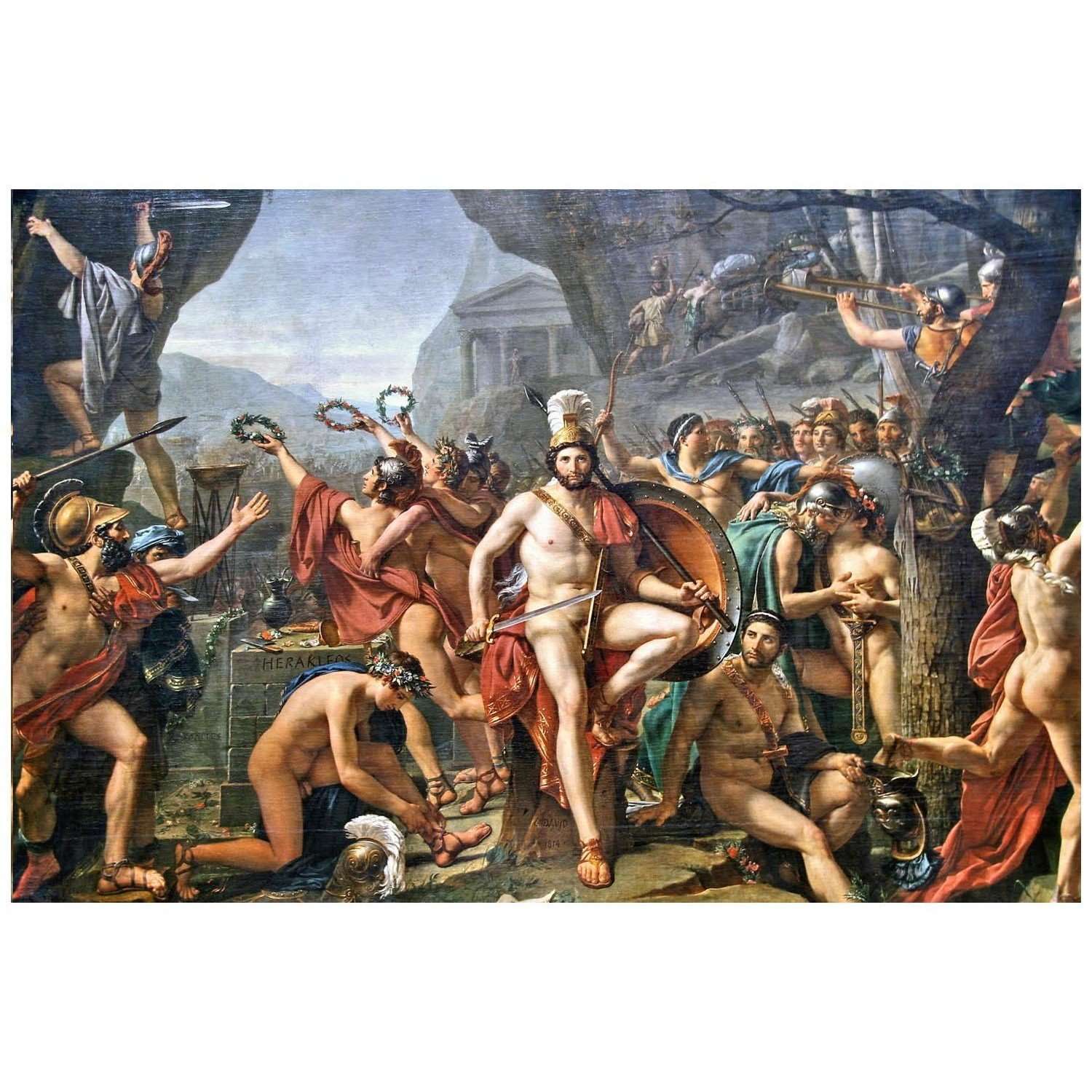   Jacques Louis David. L?onidas aux Thermopyles. 1814. Musee du Louvre