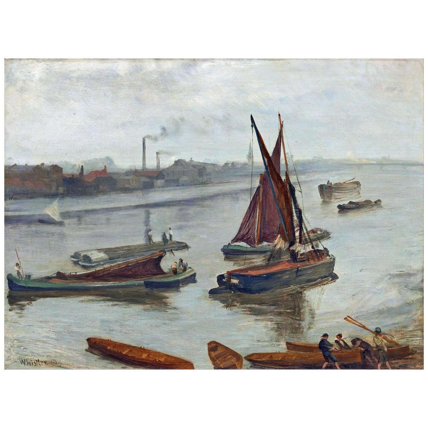   James Whistler. Grey and Silver: Old Battersea Reach. 1863. Art Institute of Chicago