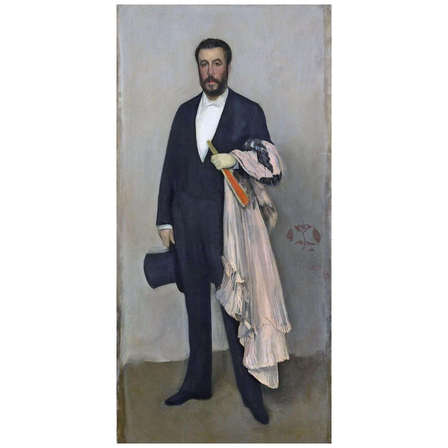   James Whistler. Arrangement in Flesh Color and Black: Theodore Duret. 1883. Metropolitan NY