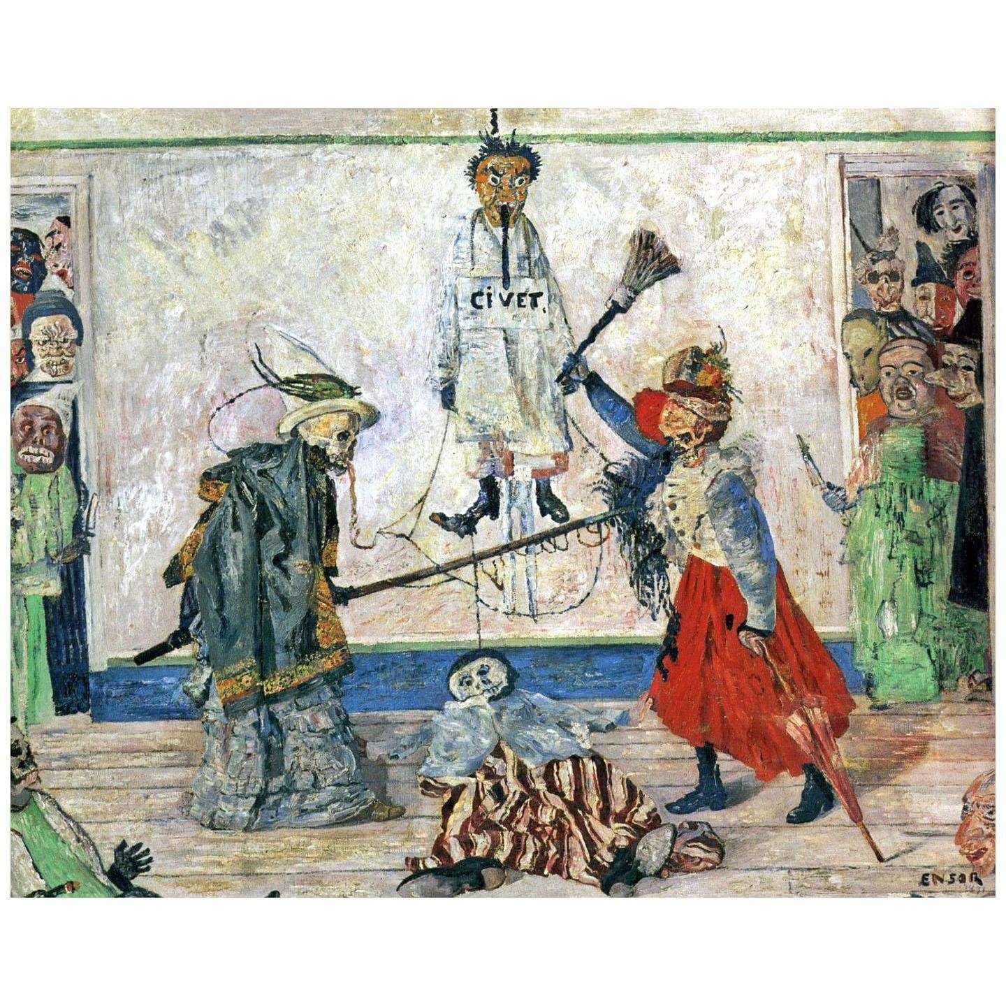  James Ensor. Skeletons Fighting over a Hanged Man. 1891. KMSK Anwerpen
