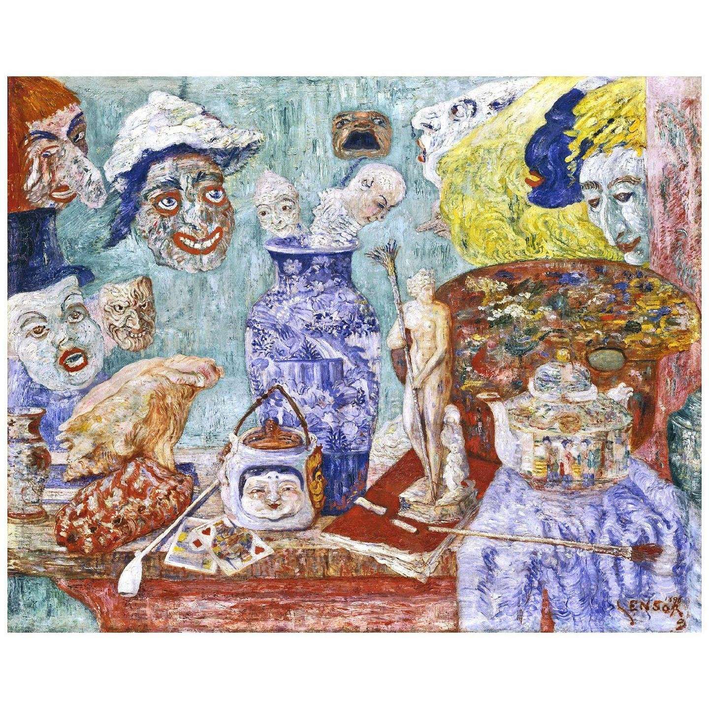  James Ensor. Still-life with Masks. 1896. Hamburger Kunsthalle