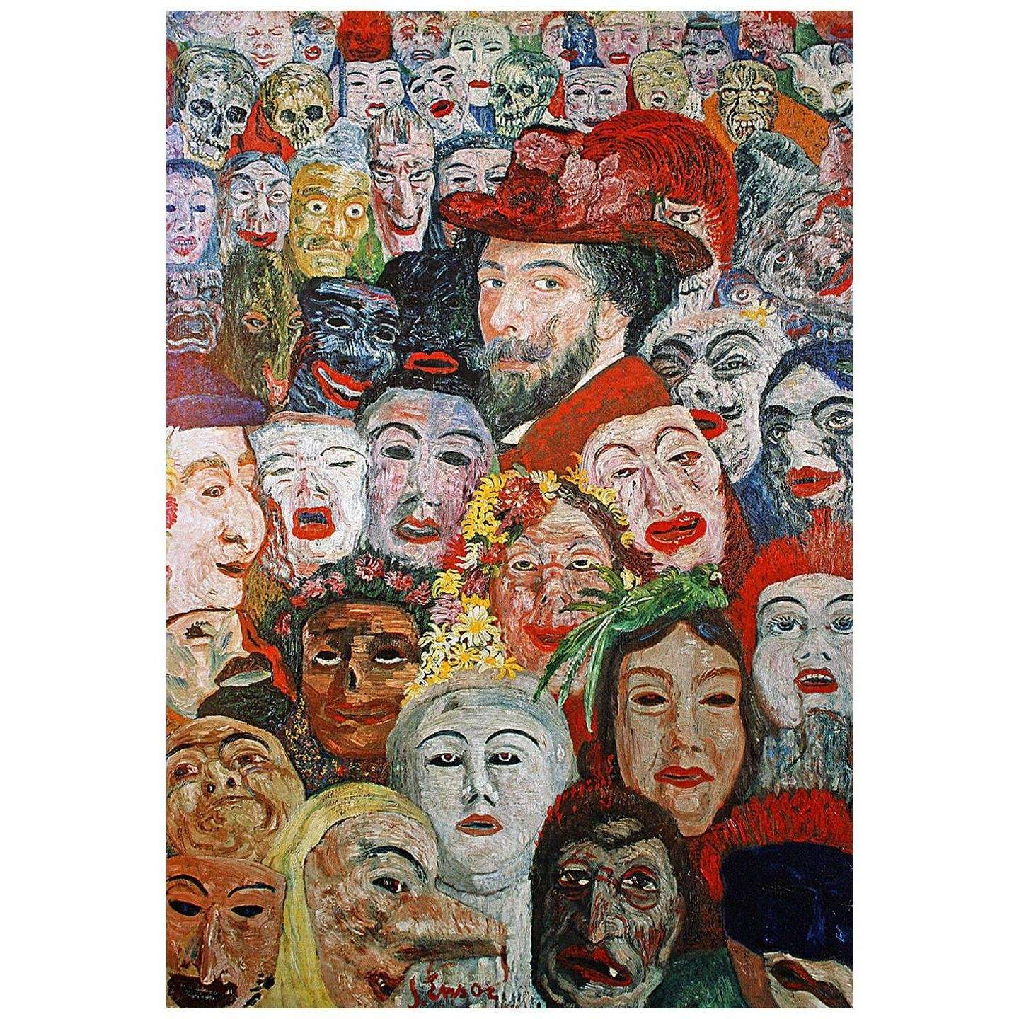  James Ensor. Ensor with Masks. 1899. Menard Museum, Komaki, Japan