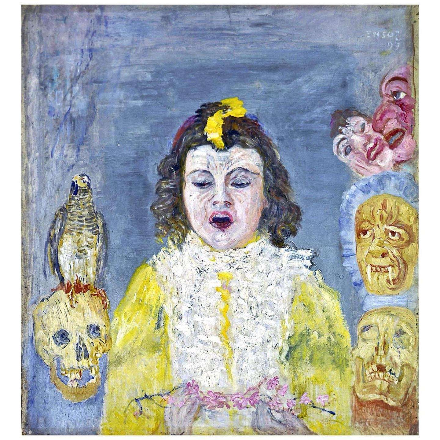  James Ensor. Girl with Masks or Eucharist. 1921. Stadel Frankfurt