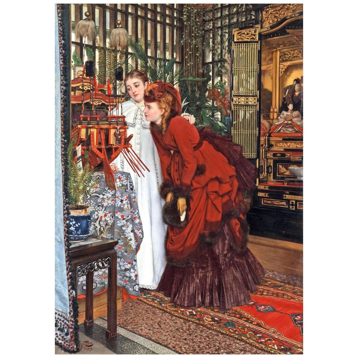  James Tissot. Young Ladies and Japanese Objects. 1869. Cincinnati Art Museum