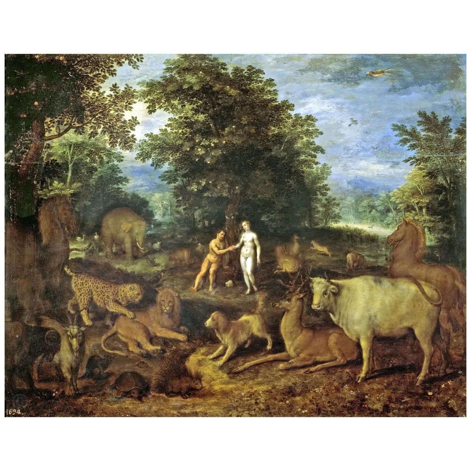   .Jan Breughel de Jonge. Adam and Eve in Paradise. 1618. Museo del Prado