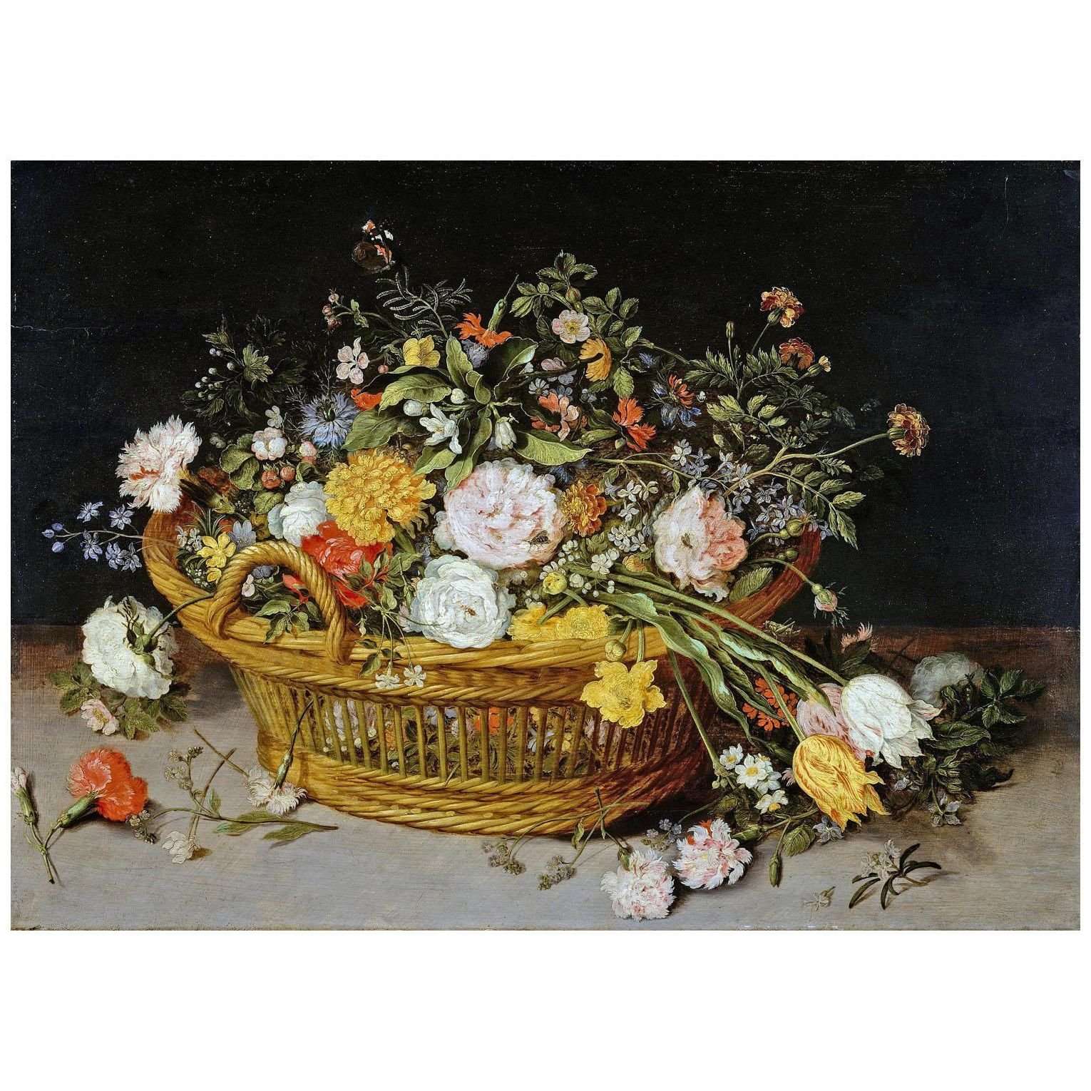   .Jan Breughel de Jonge. A Basket of Flowers. 1620. Metropolitan Museum NY