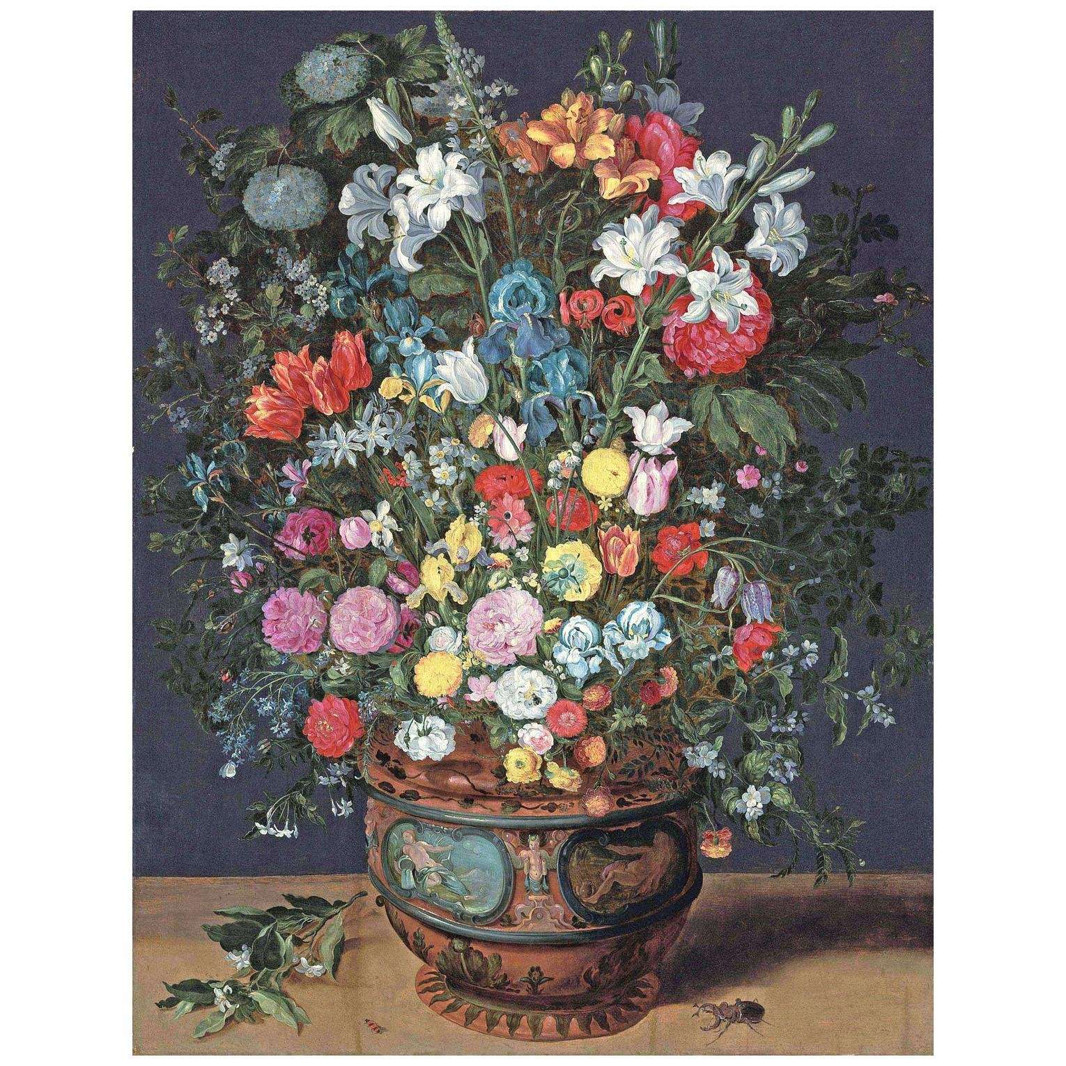   .Jan Breughel de Jonge. Flowers in a Sculpted Vase. 1621. Private collection