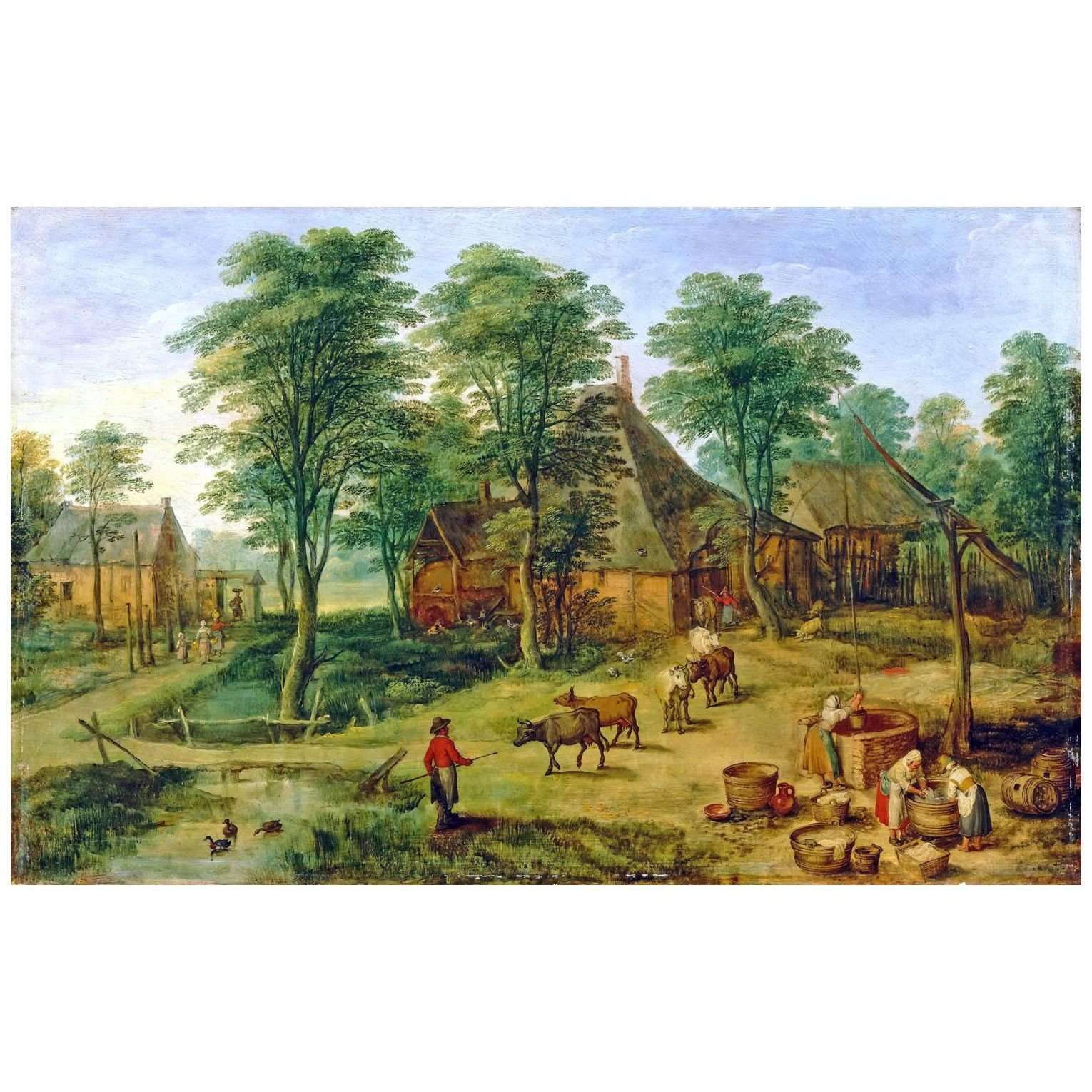   .Jan Breughel de Jonge. Farmyard. 1625. Musee du Louvre