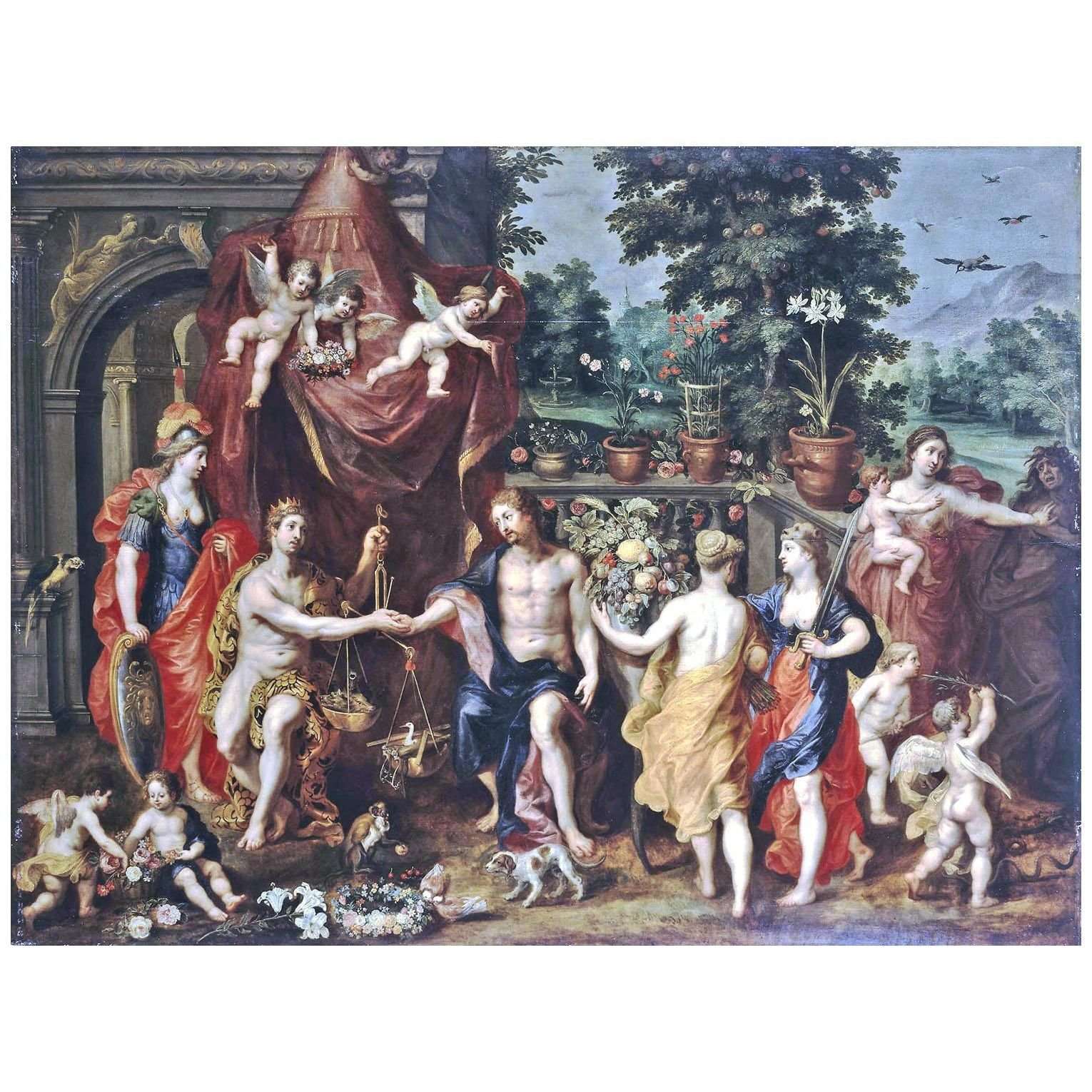   .Jan Breughel de Jonge. Allegory of Virtuous Life. 1650. Hermitage Museum