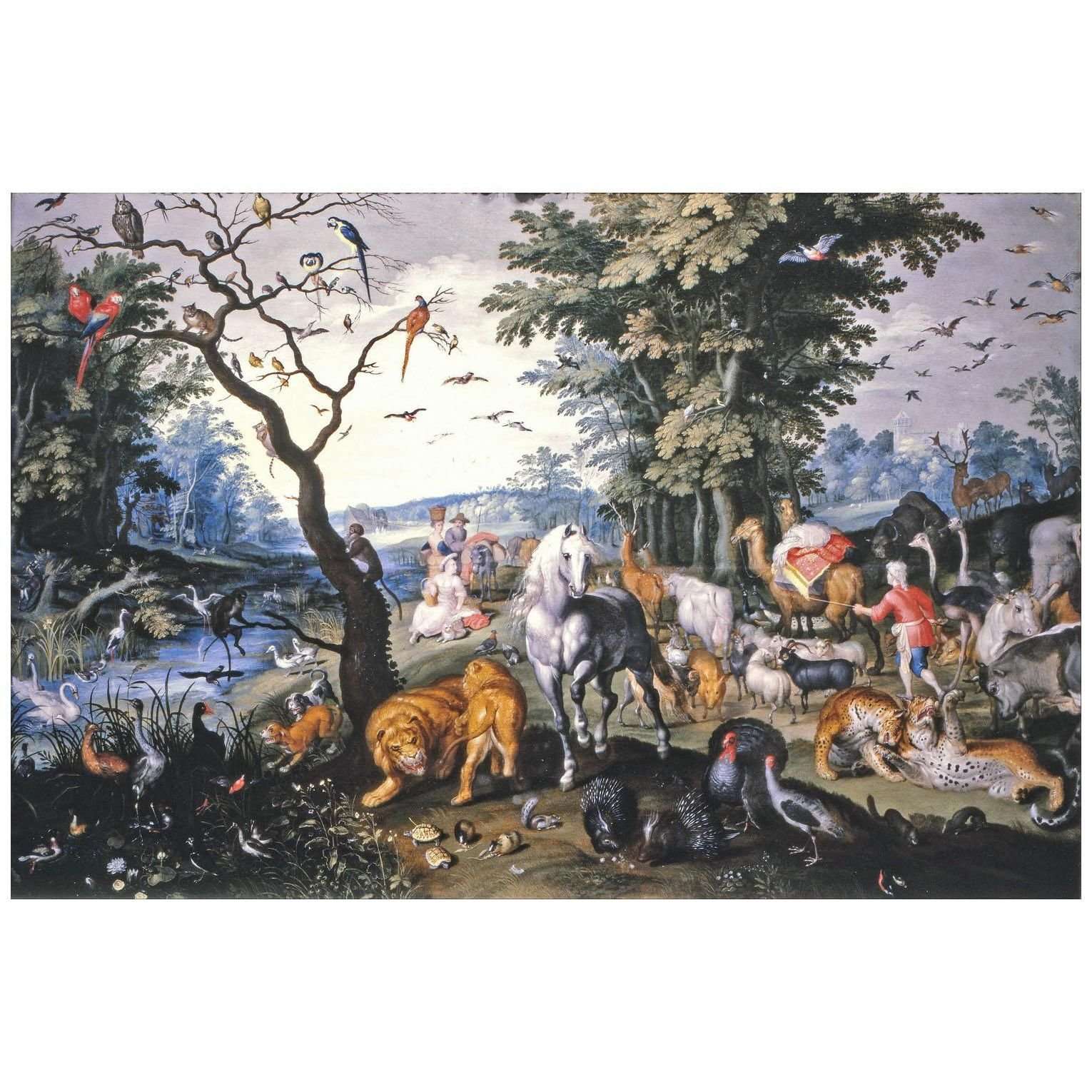   .Jan Breughel de Jonge. The Animals Entering Noah`s Ark. 1650. Museo Galdiano Madrid