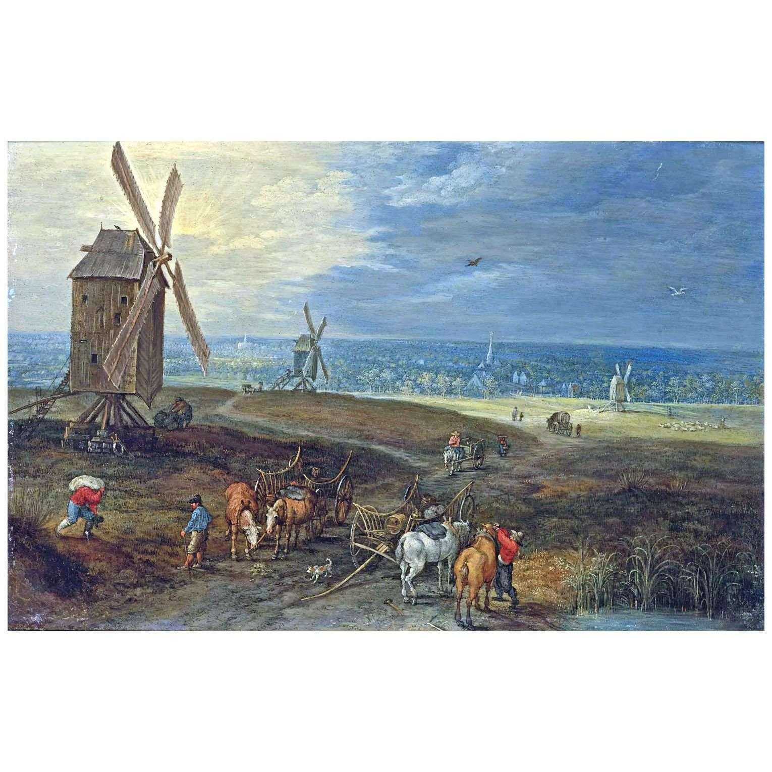   .Jan Breughel de Jonge. Travellers Before a Windmill. 1660. Museo del Prado