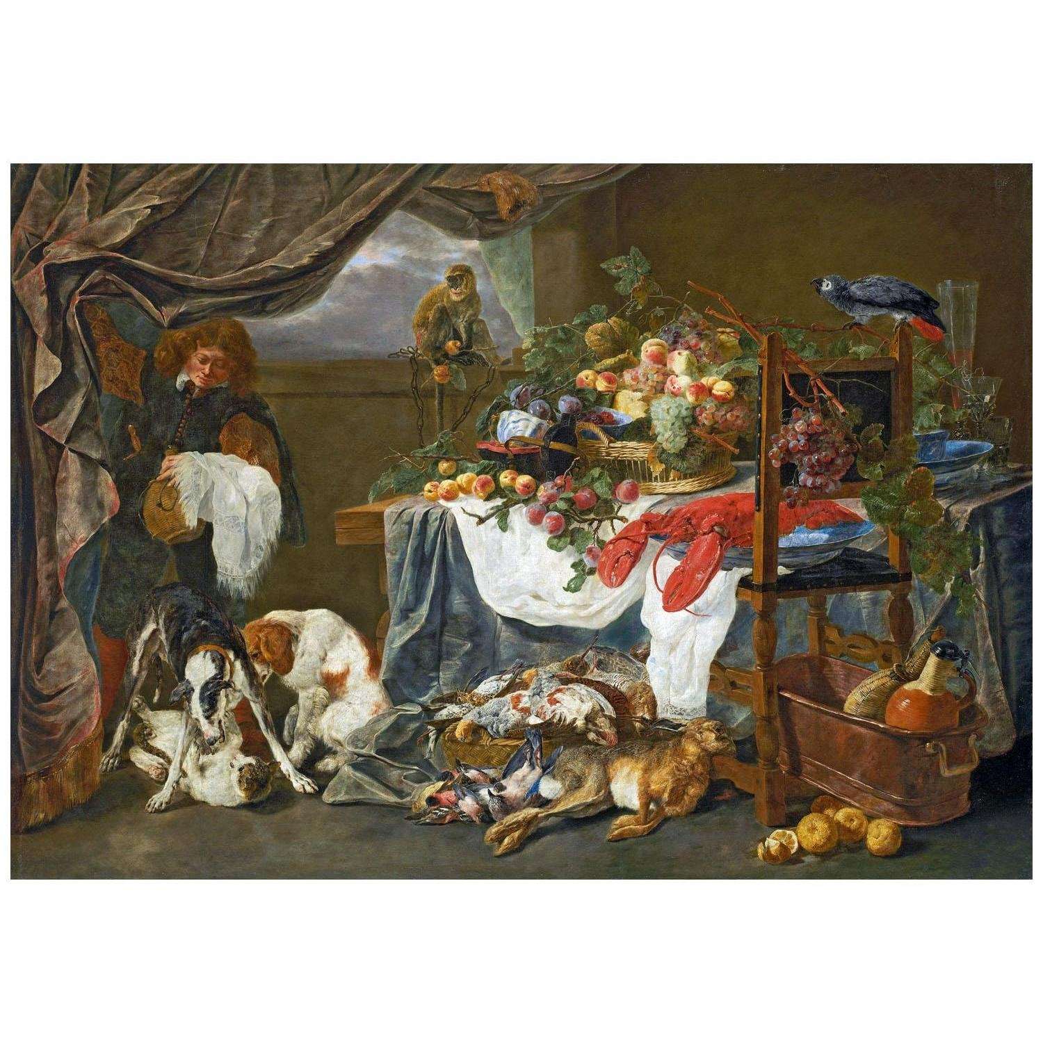  Jan Fyt. Still life with Hunting Prey and Fruit. 1630-1660. Gemaldegalerie Dresden