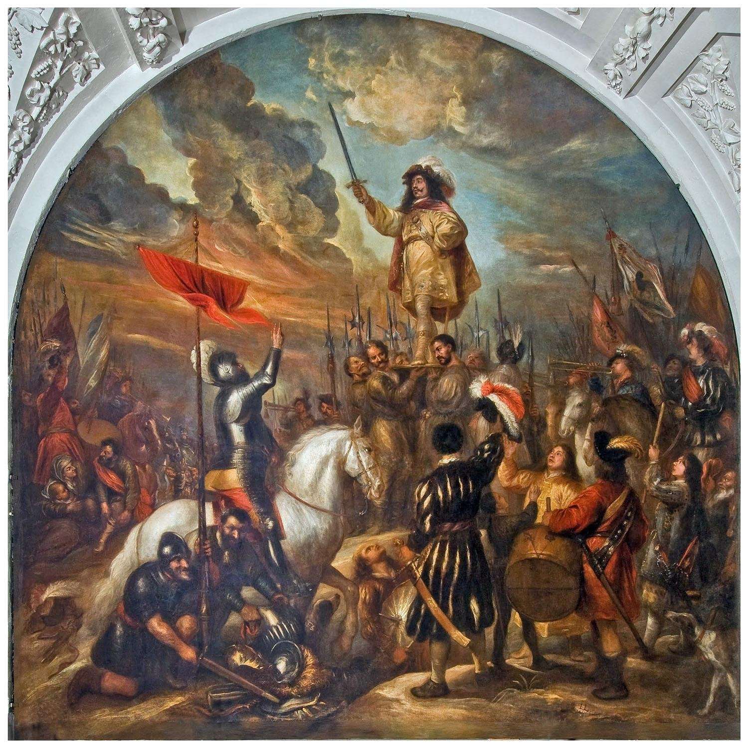  Jan Lievens. Brinio Raised on a Shield. 1666. Royal Palace of Amsterdam