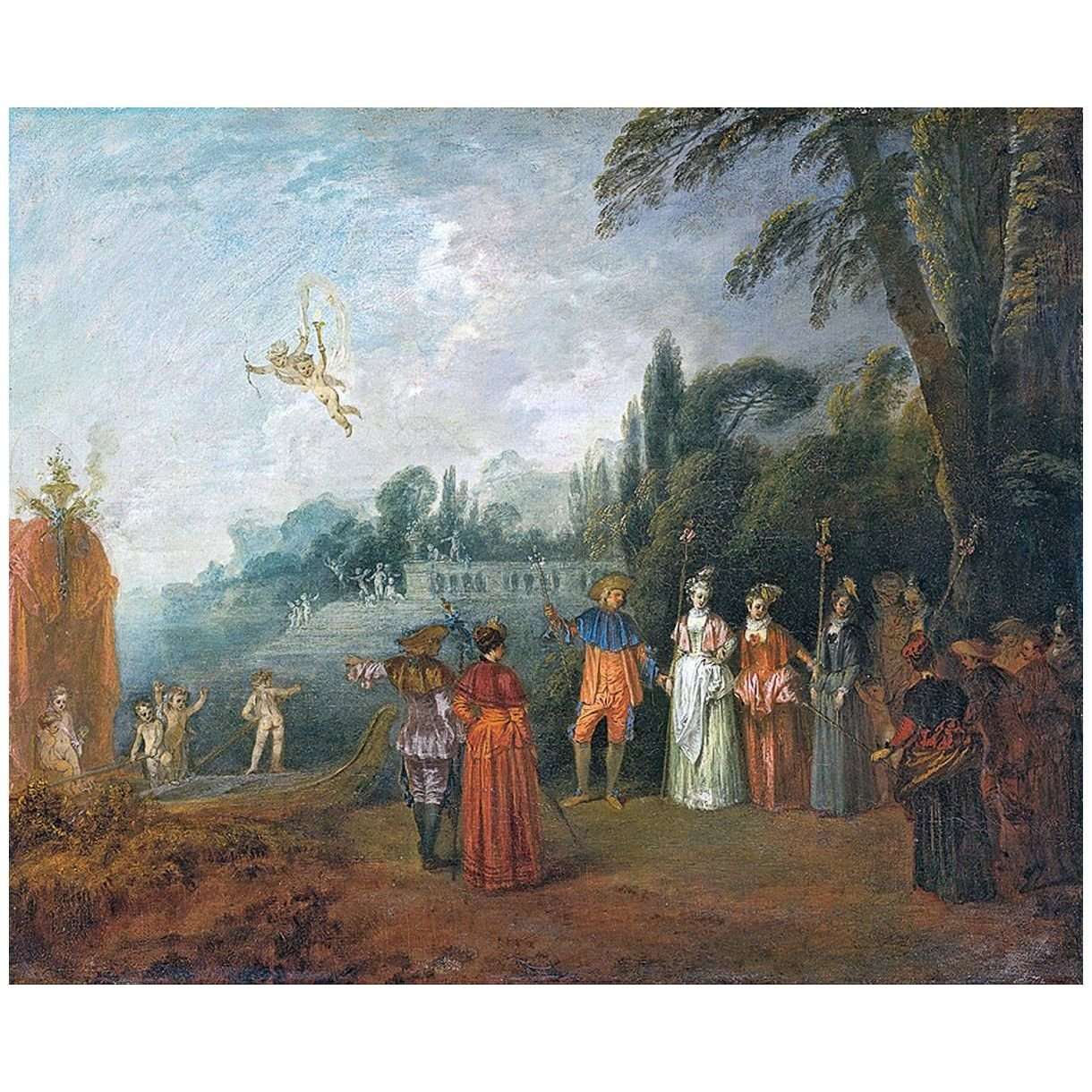- Antoine Watteau. Lembarquement pour Cyth?re. 1709. Stadel Museum Frankfurt