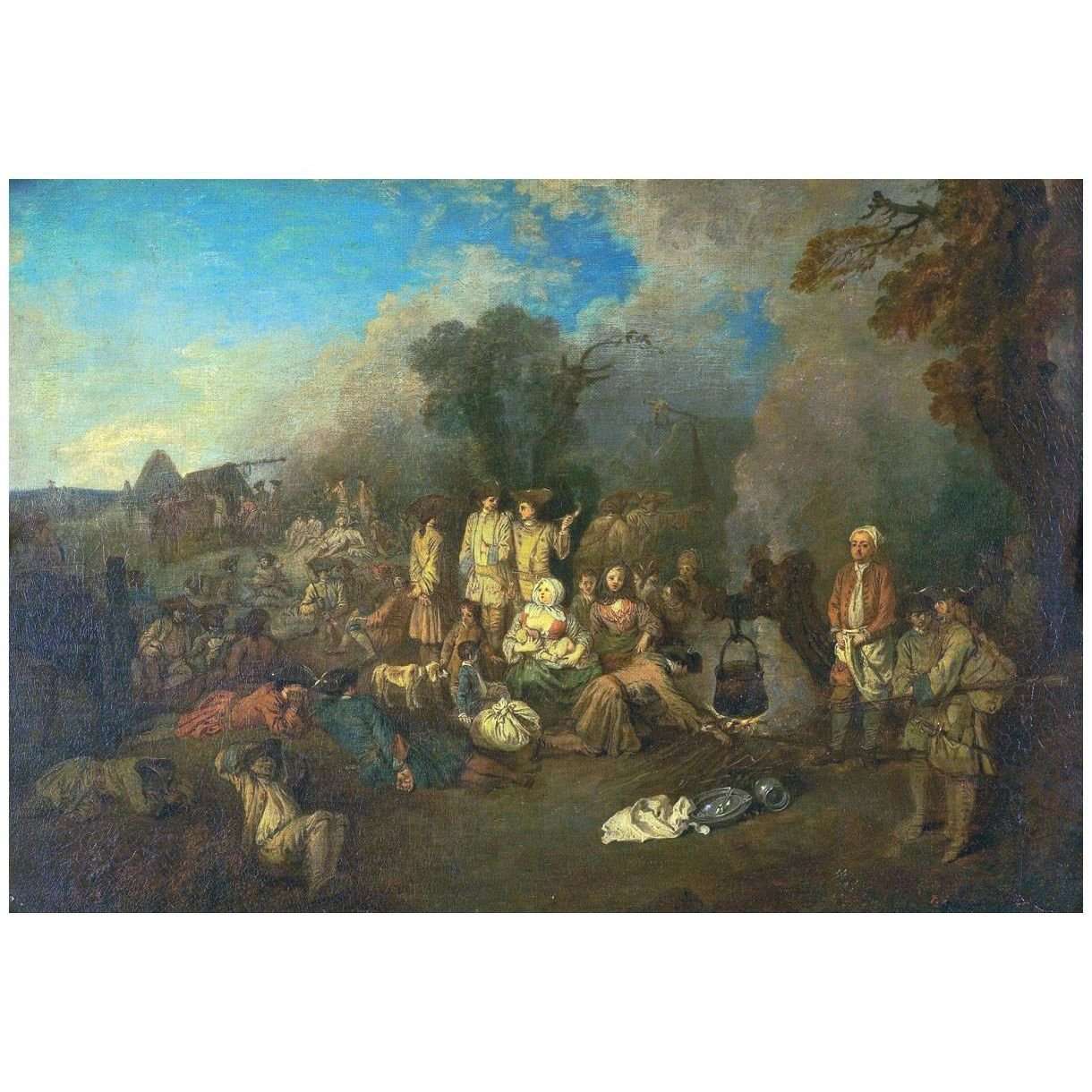 - Antoine Watteau. Le Bivouac. 1709-1710. Pushkin Museum Moscow