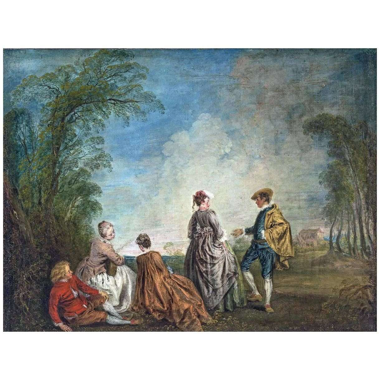 - Antoine Watteau. La proposition embarrassante. 1715-1716. Hermitage St-Petersburg
