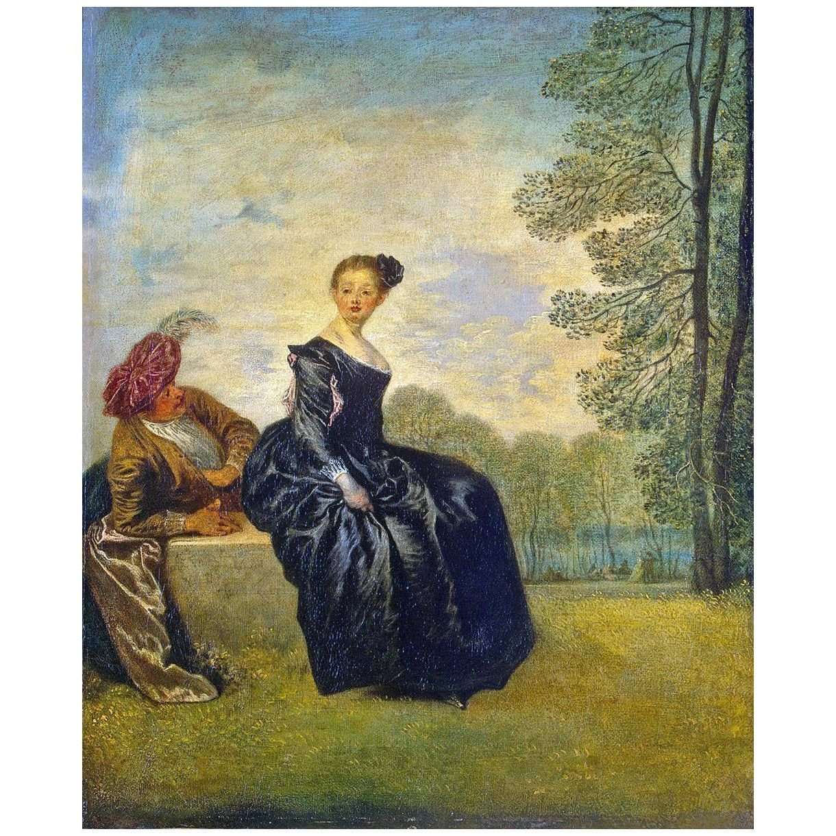 - Antoine Watteau. La Boudeuse. 1718. Hermitage St-Petersburg