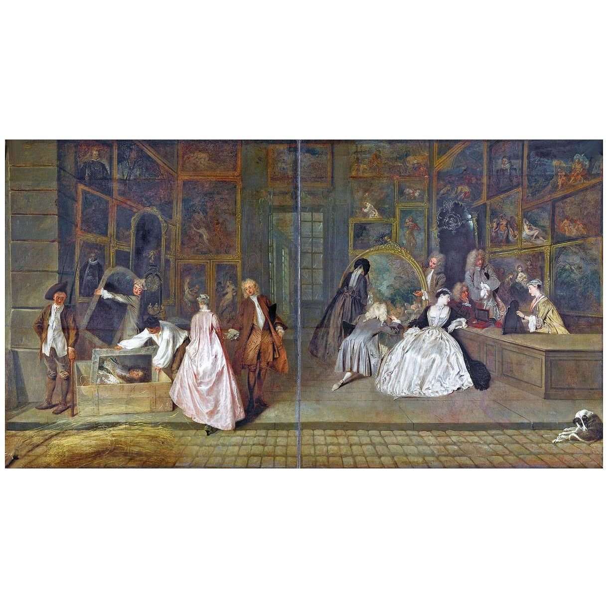 - Antoine Watteau. l'Enseigne de Gersaint. 1720. Schloss Charlottenburg Berlin