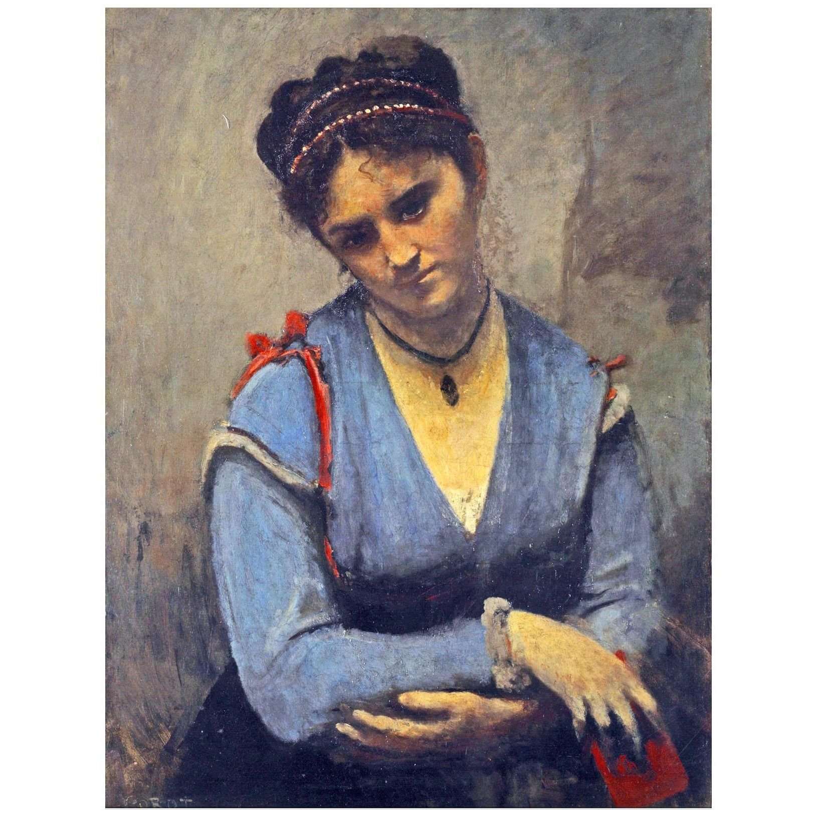    Camille Corot. La Songerie de Mariette. 1870. Pushkin Museum