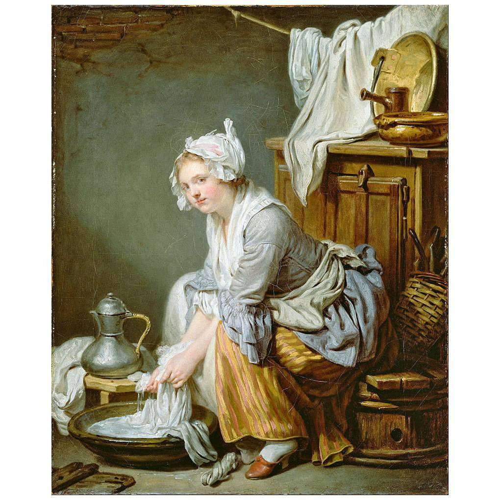 - Jean Baptiste Greuze. La Blanchisseuse. 1761. Getty, NY