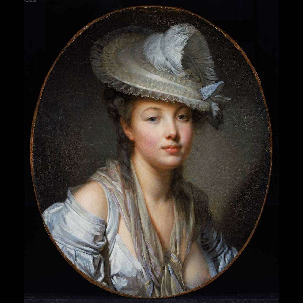 - Jean Baptiste Greuze. Chapeau blanc. 1780. Boston