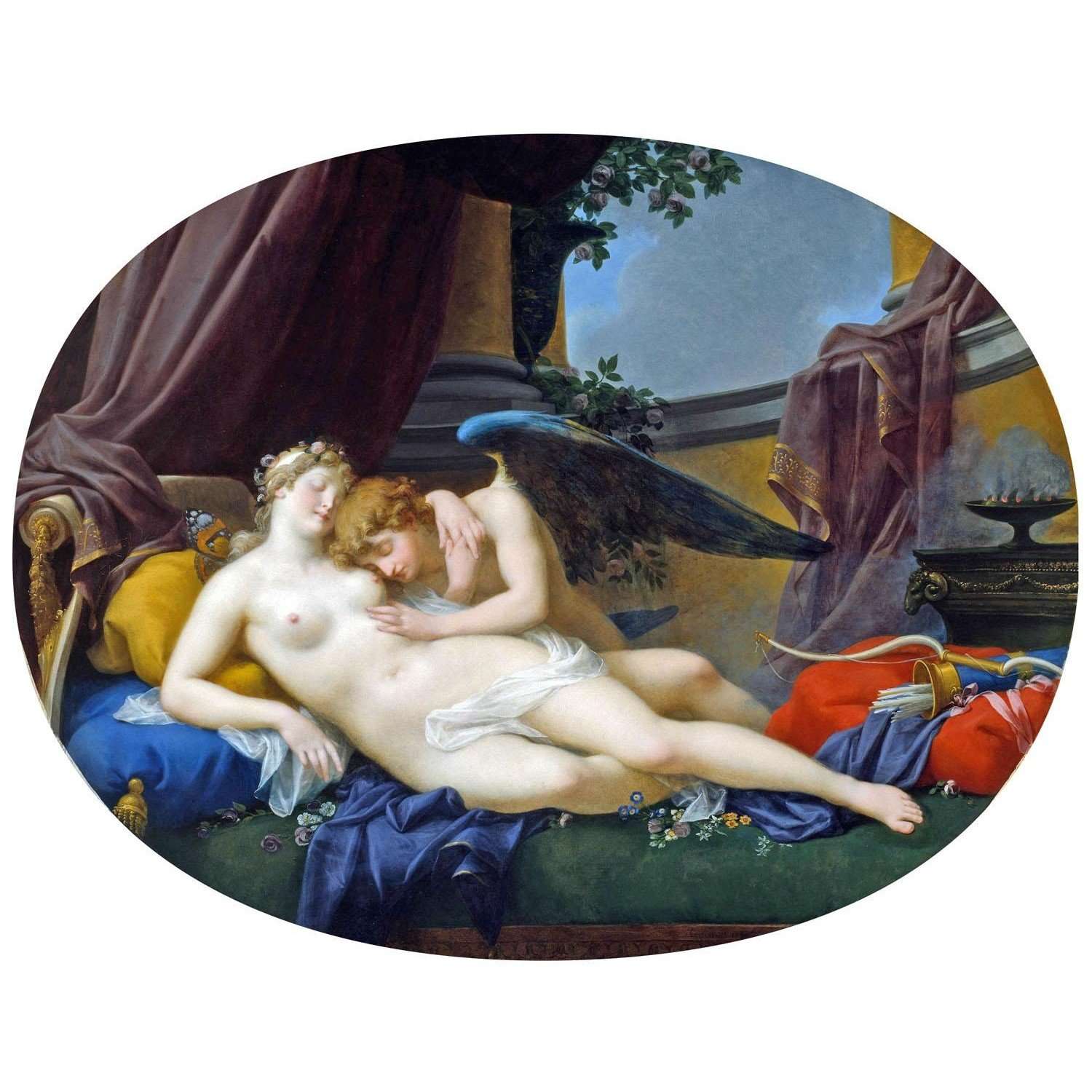 - Jean-Baptiste Regnault. Cupid et Psyche. 1828. Art Institute of Chicago