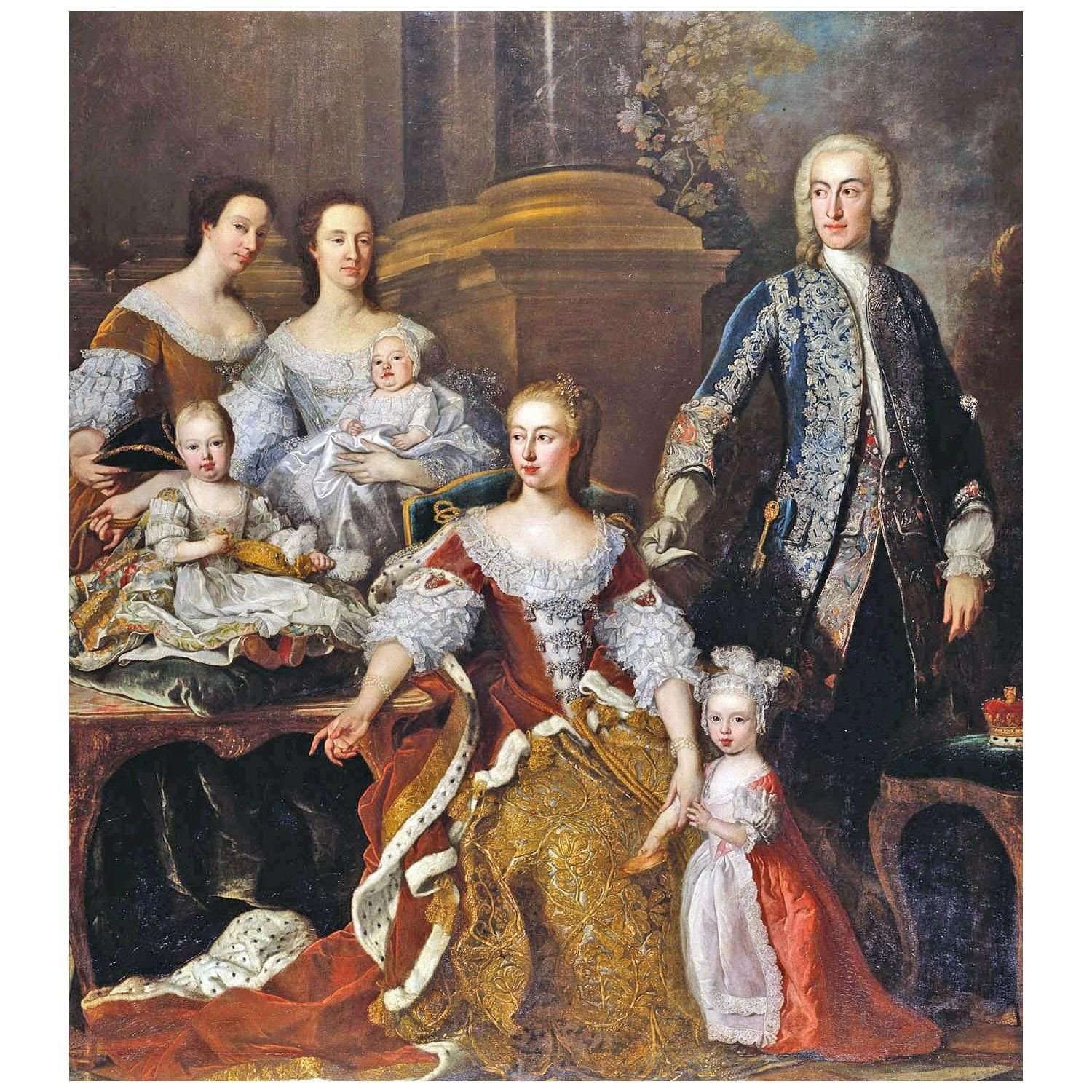 - Jean-Baptiste van Loo. Princesse de Galles avec sa famille. 1739. Buckingham Palace