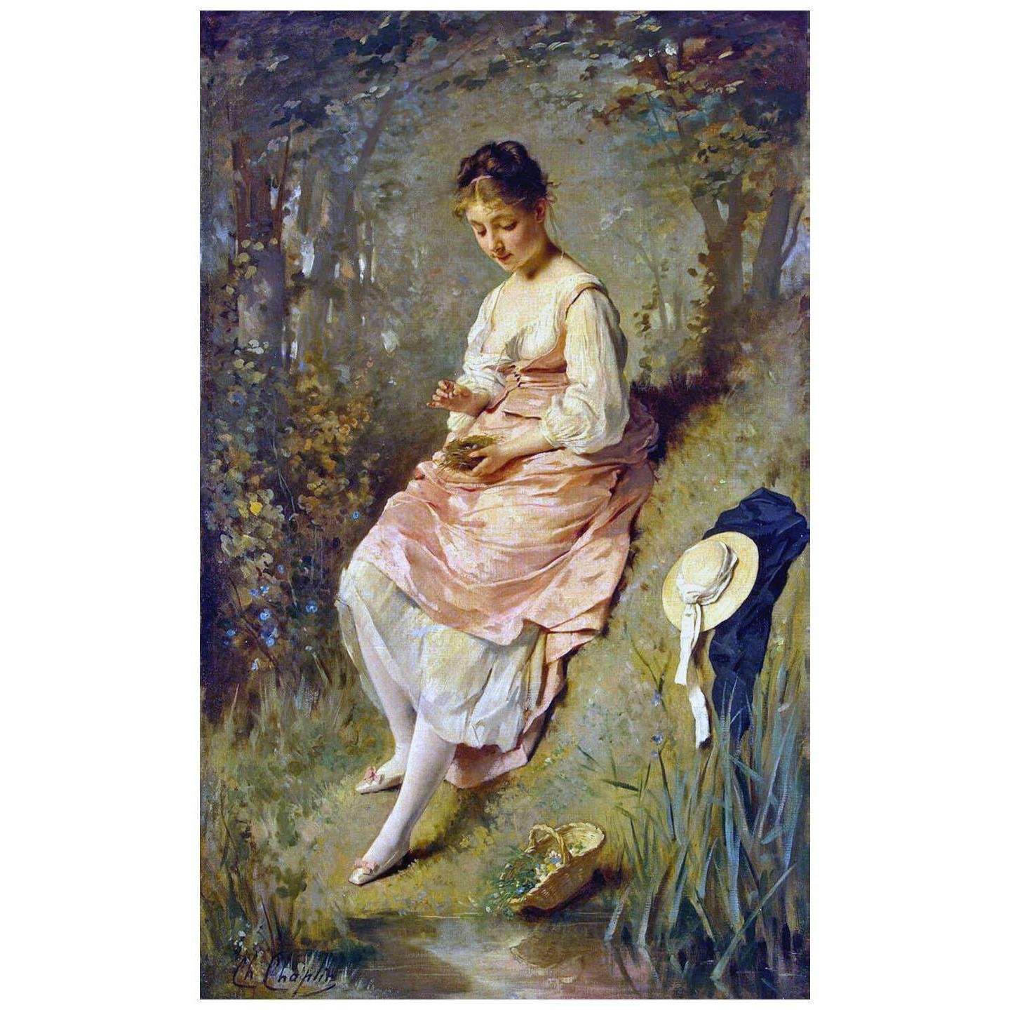  Charles Chaplin. Jeune Fille avec un nid. 1867. Hermitage Museum