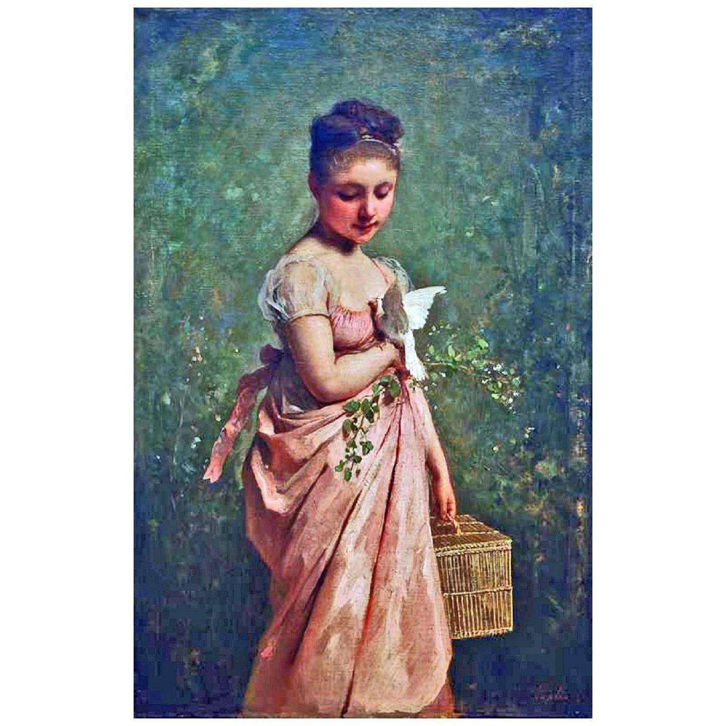  Charles Chaplin. Fille avec une colombe. 1868. Musee National La Havane